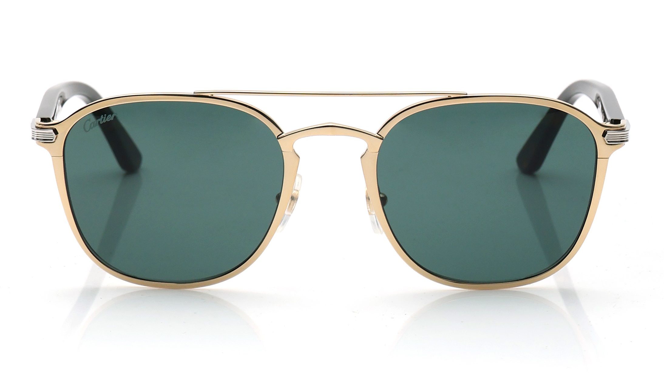 Image 1 of Green Rectangle Sunglasses for Men and Women from Cartier Available at Titan Eye+