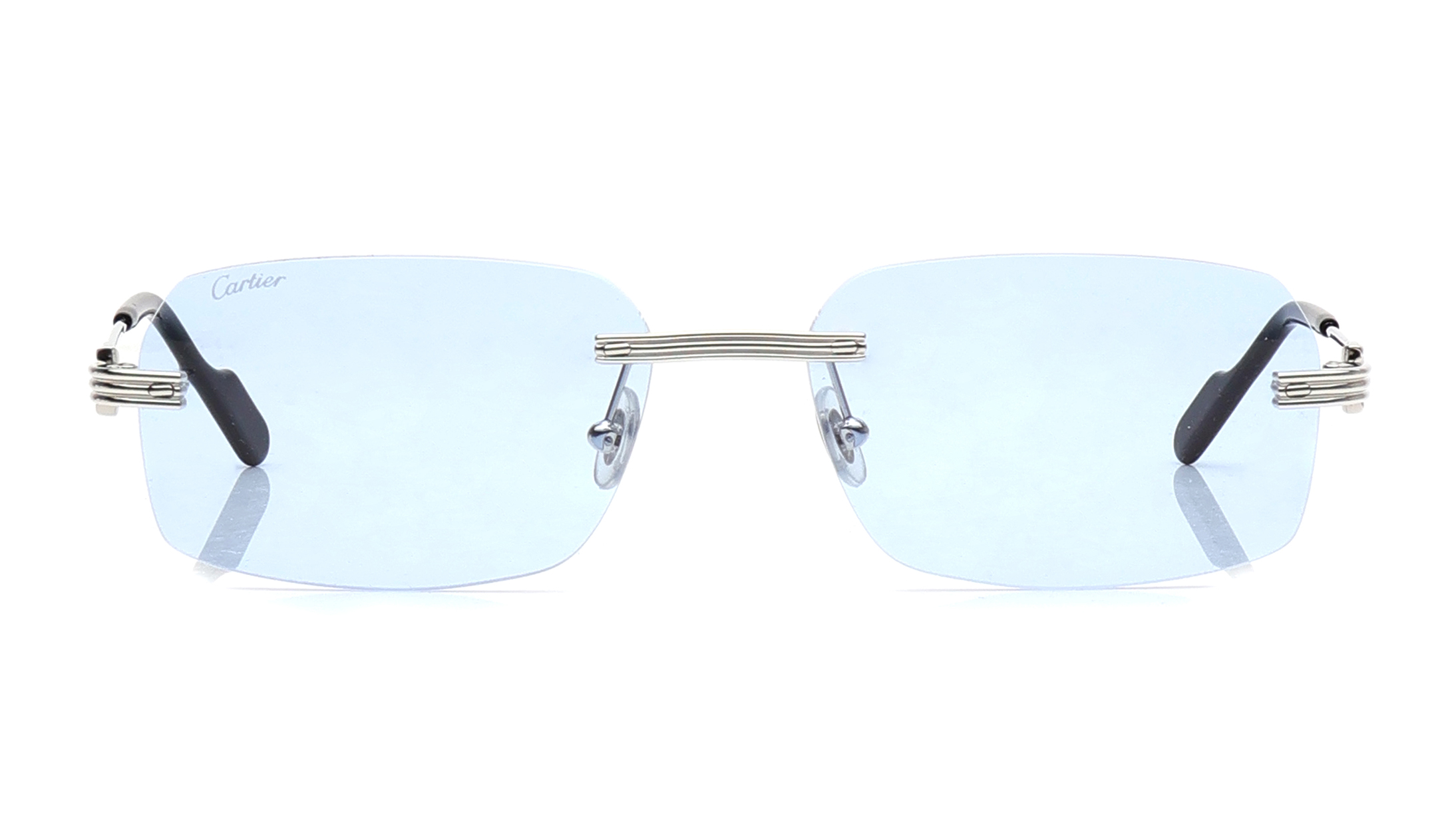 Image 1 of Blue Rectangle Eyeglasses for Men from Cartier Available at Titan Eye+