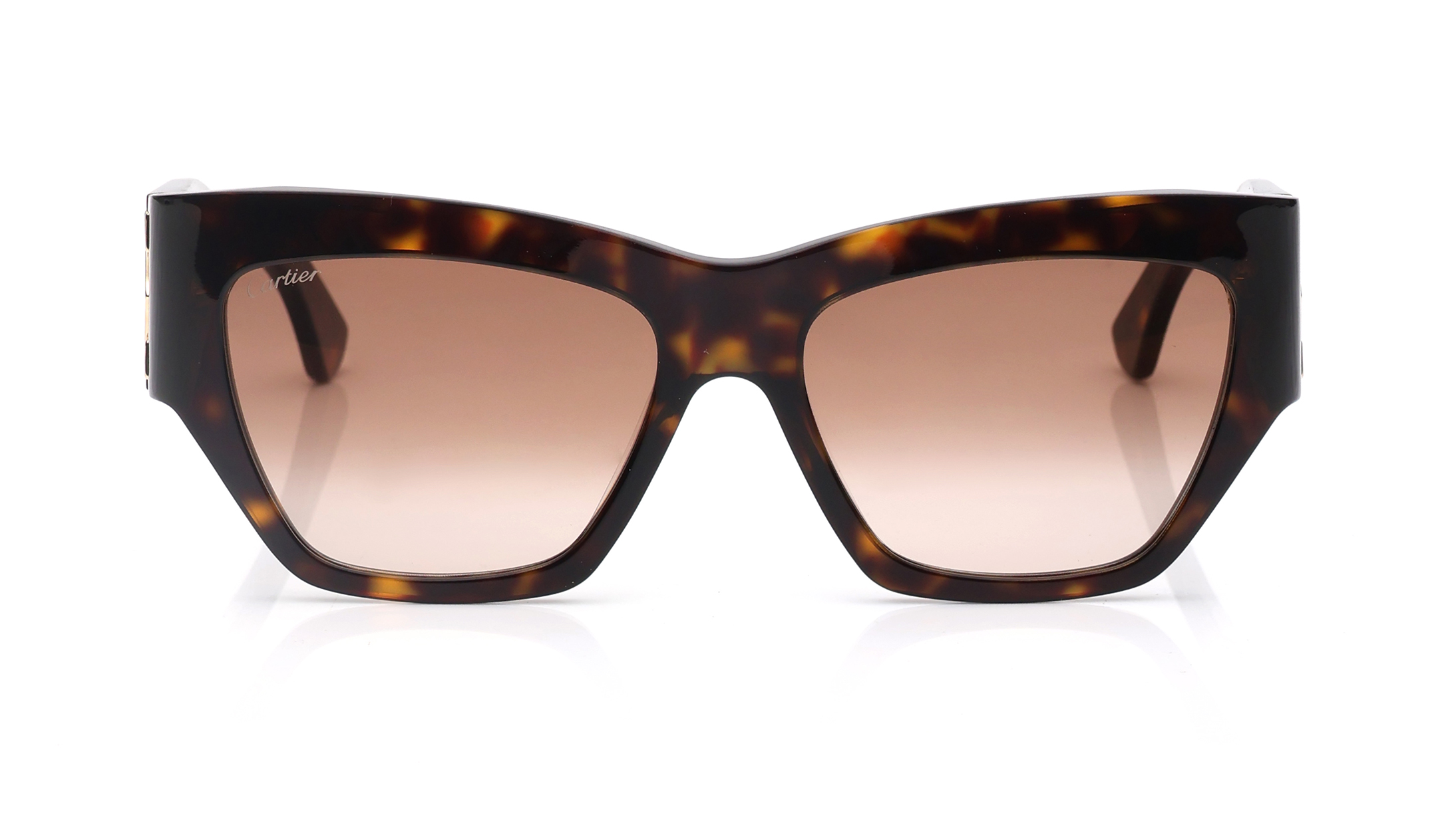 Image 1 of Brown CatEye Sunglasses for Women from Cartier Available at Titan Eye+