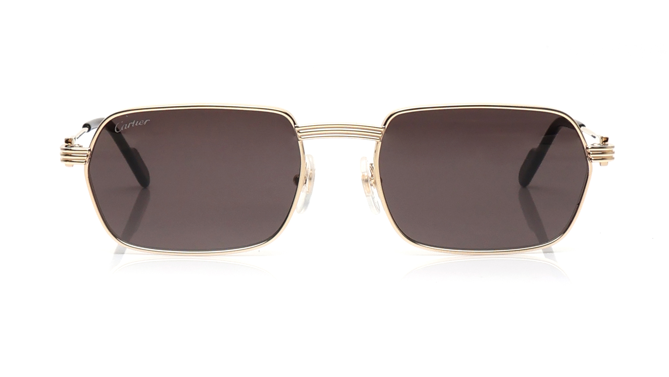 Image 1 of Grey Rectangle Sunglasses for Men from Cartier Available at Titan Eye+