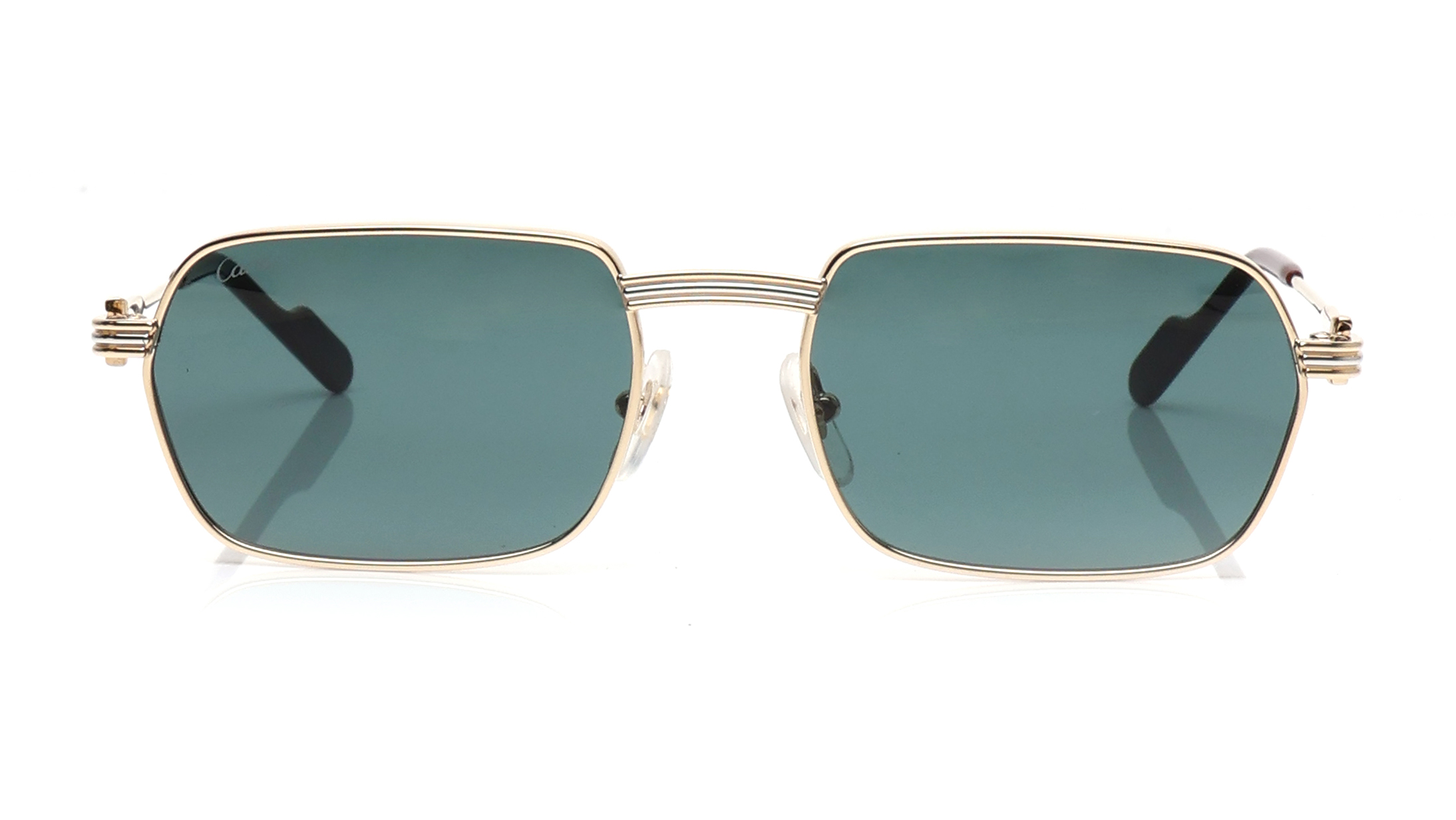 Image 1 of Green Rectangle Sunglasses for Men from Cartier Available at Titan Eye+