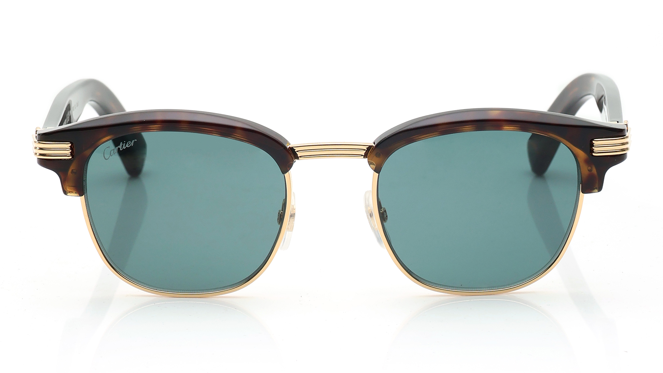 Image 1 of Green Round Sunglasses for Men from Cartier Available at Titan Eye+