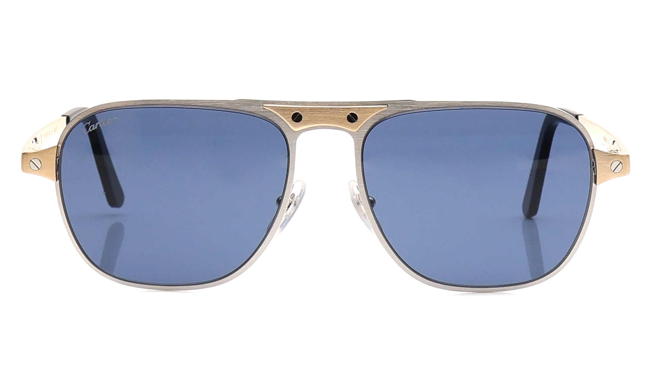 Image 1 of Blue Aviator Sunglasses for Men from Cartier Available at Titan Eye+