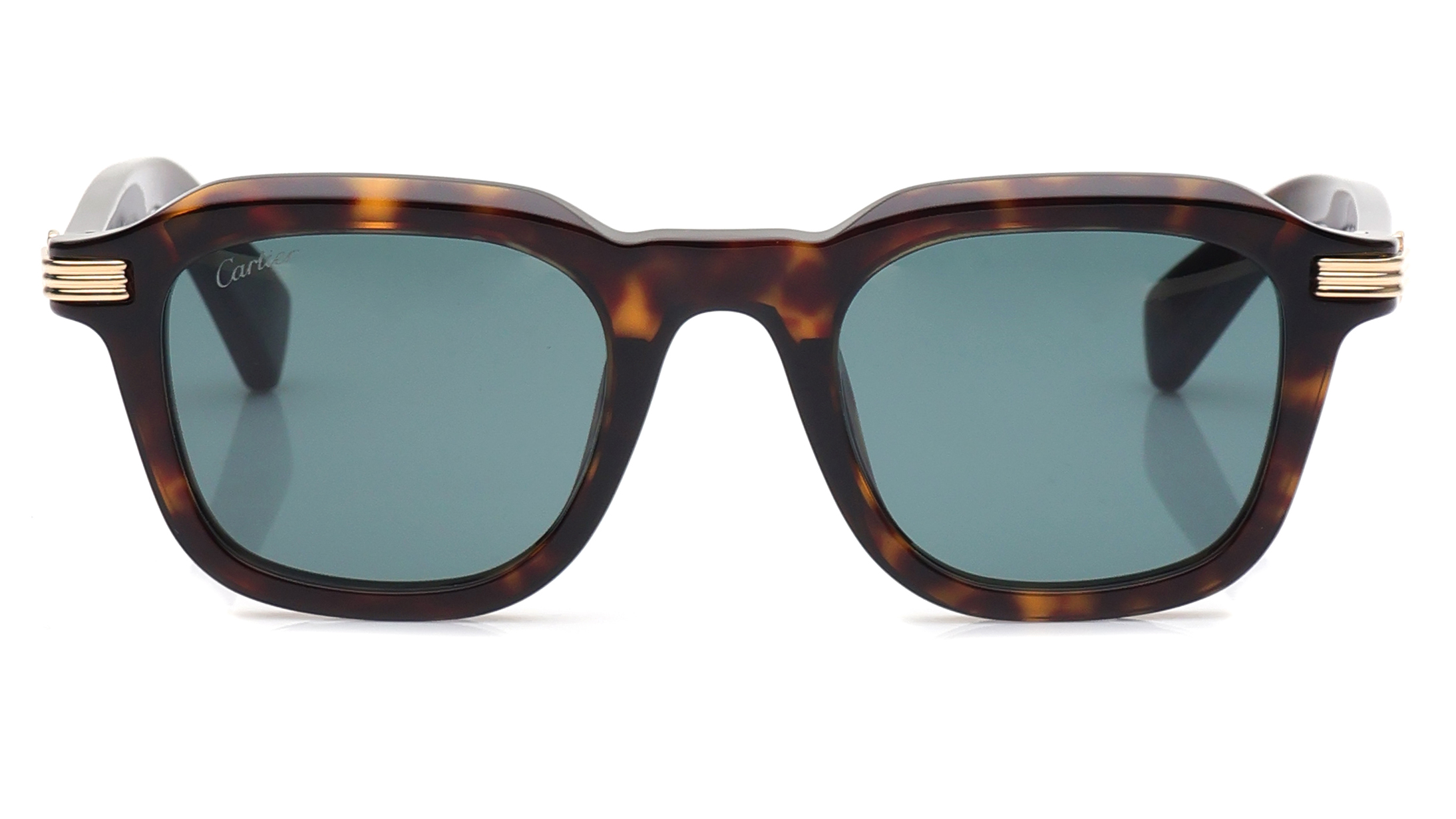 Image 1 of Green Rectangle Sunglasses for Men from Cartier Available at Titan Eye+