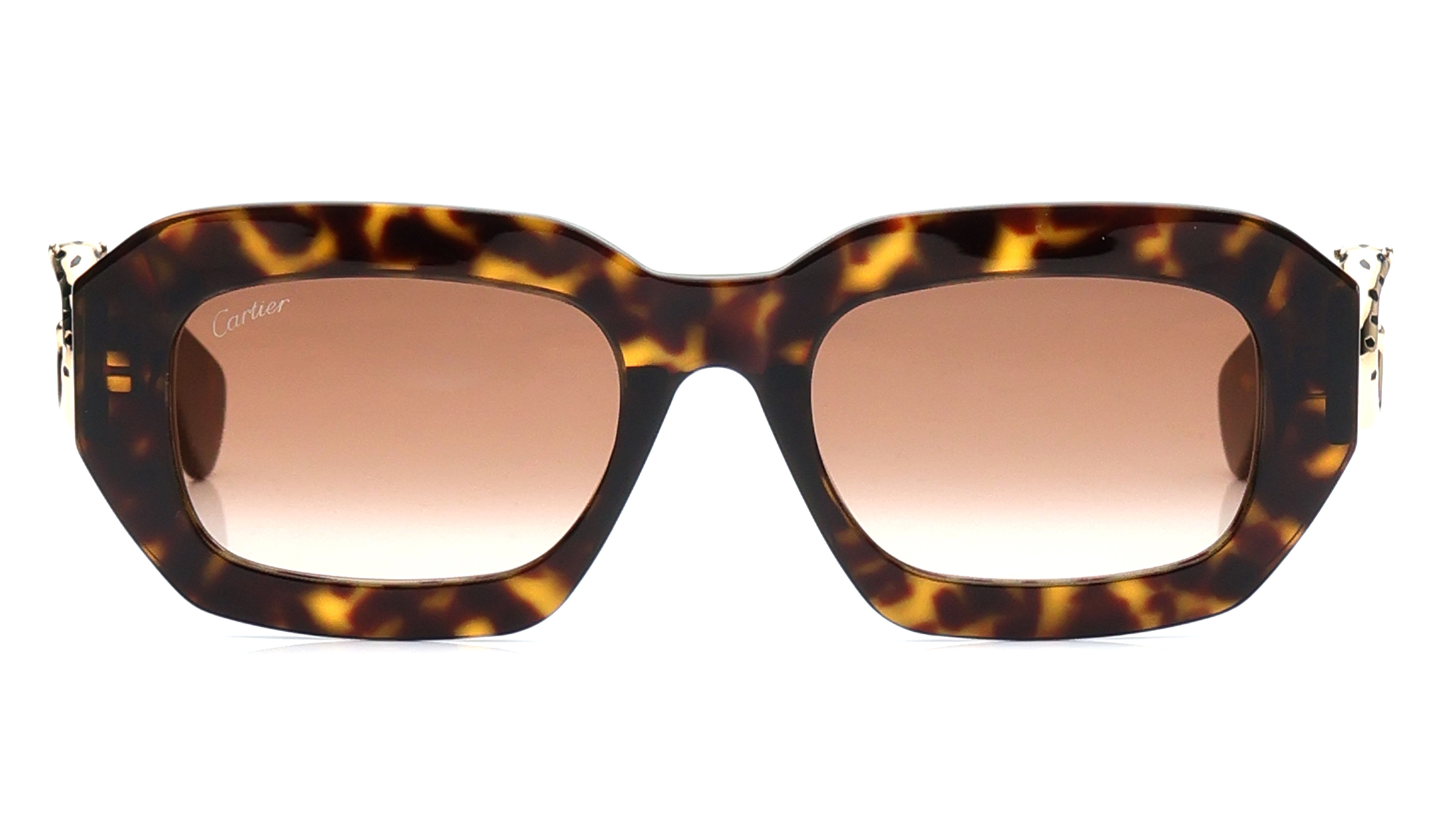 Image 1 of Brown Rectangle Sunglasses for Women from Cartier Available at Titan Eye+