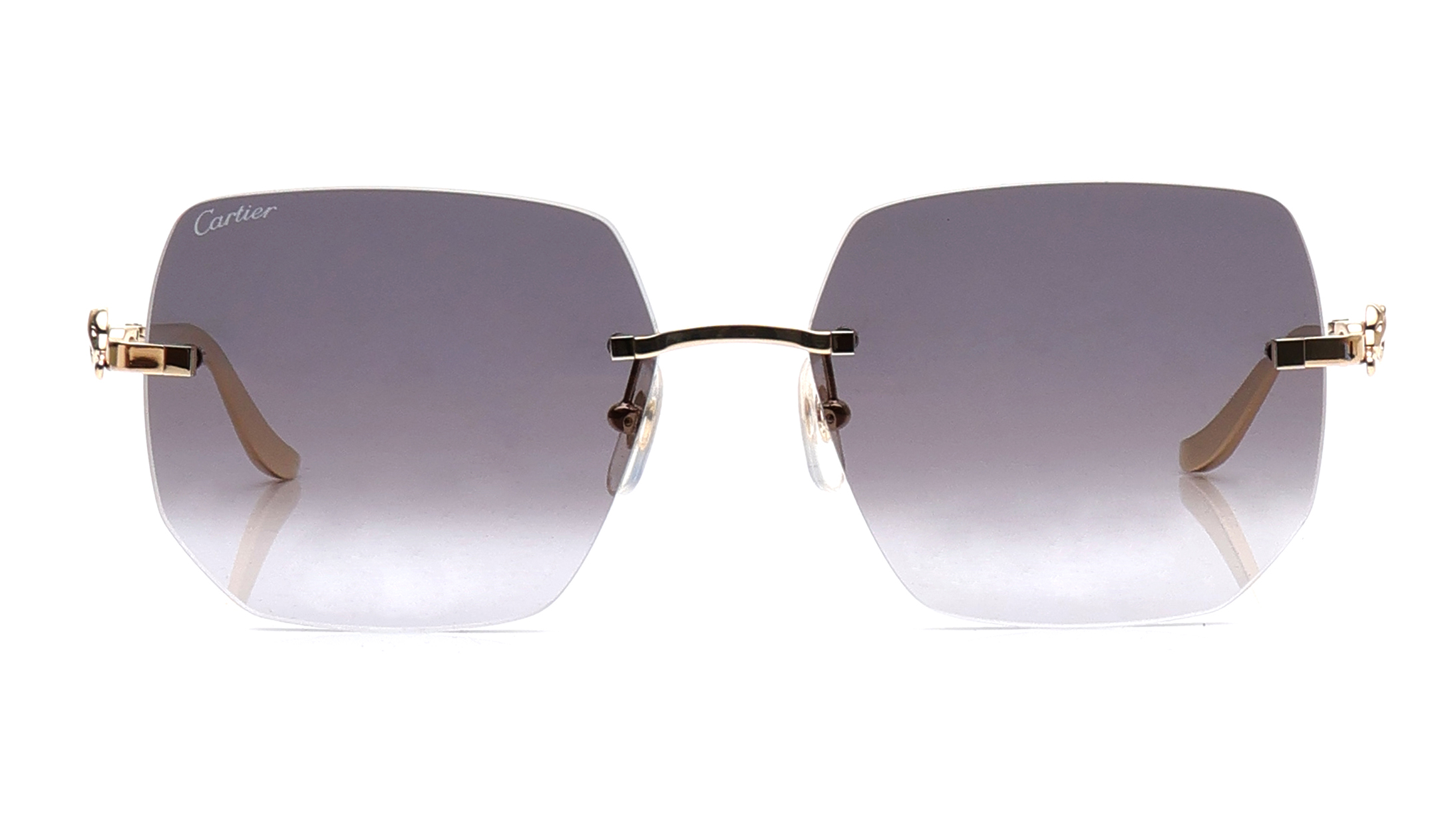 Image 1 of Grey Rectangle Eyeglasses for Women from Cartier Available at Titan Eye+