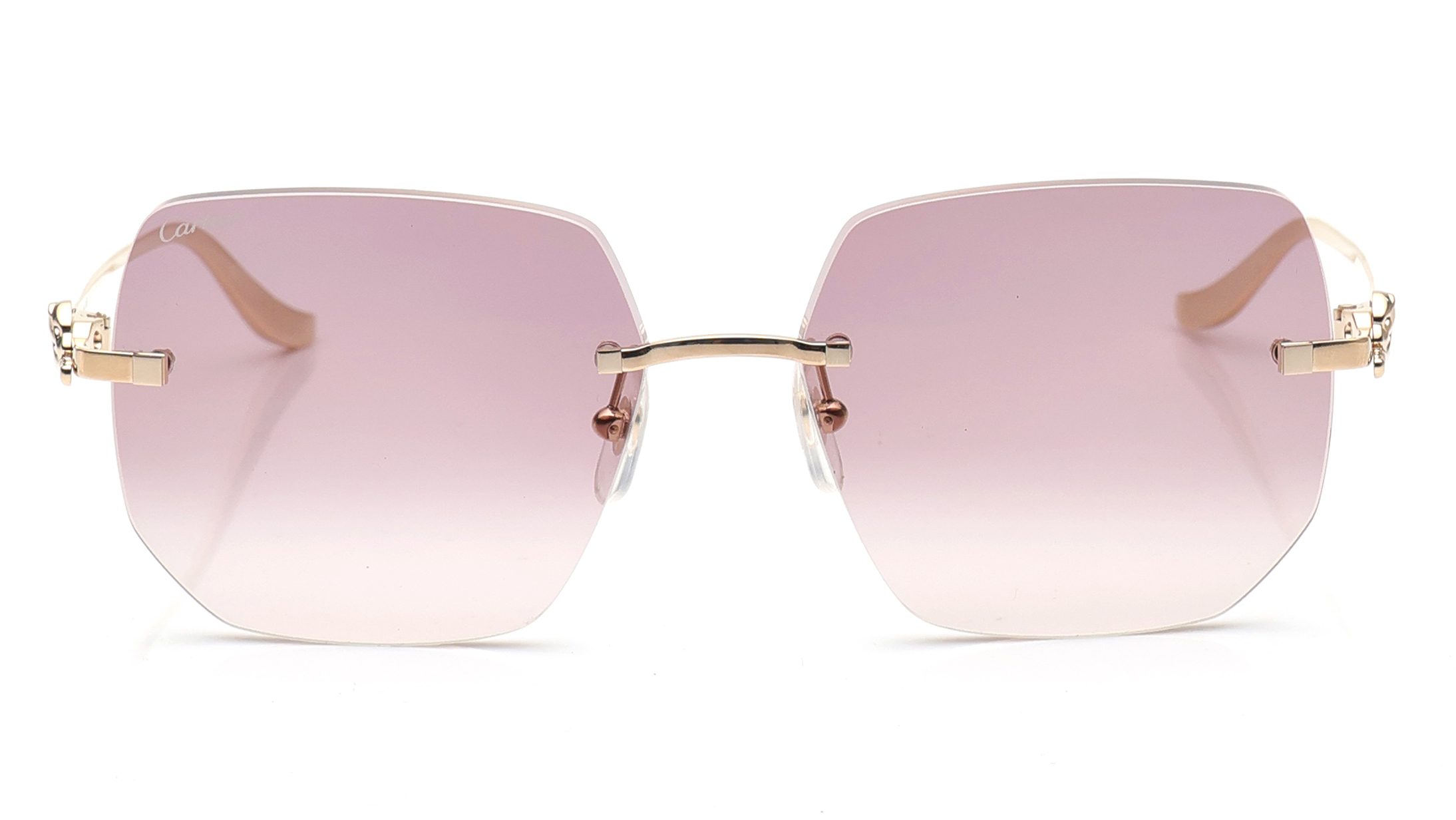 Image 1 of Violet Rectangle Sunglasses for Women from Cartier Available at Titan Eye+