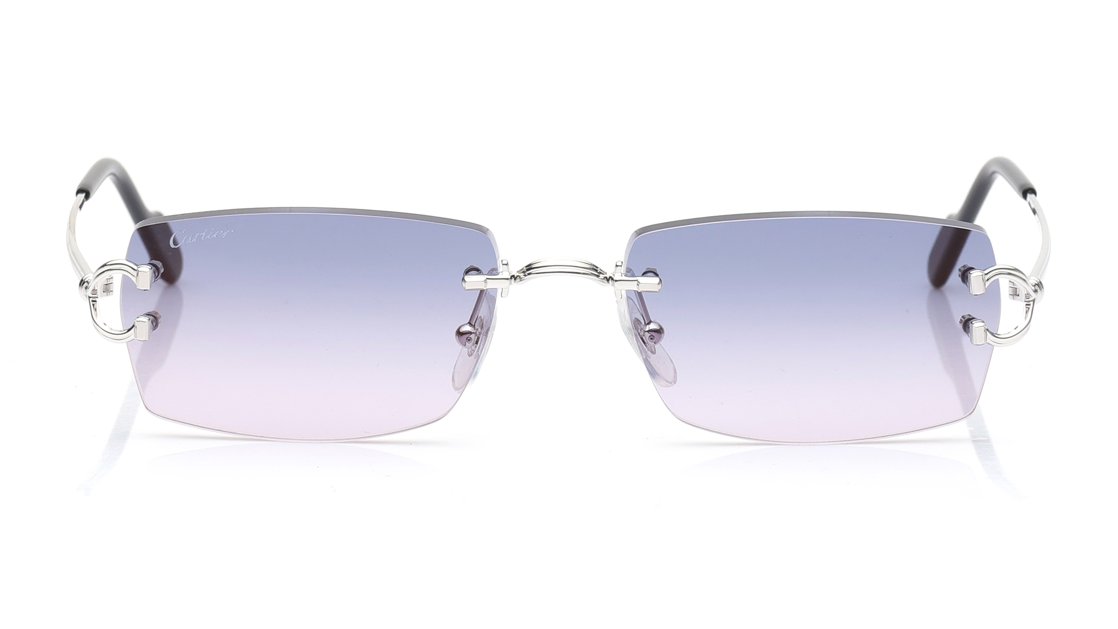 Image 1 of Blue Rectangle Sunglasses for Men from Cartier Available at Titan Eye+