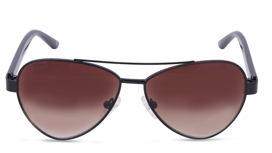 Image 1 of Brown Aviator Sunglasses for Kids from Dash Available at Titan Eye+