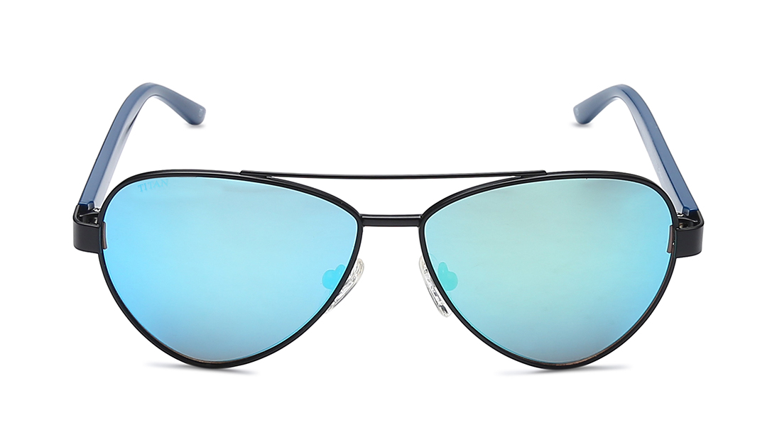 Image 1 of Blue Aviator Sunglasses for Kids from Dash Available at Titan Eye+