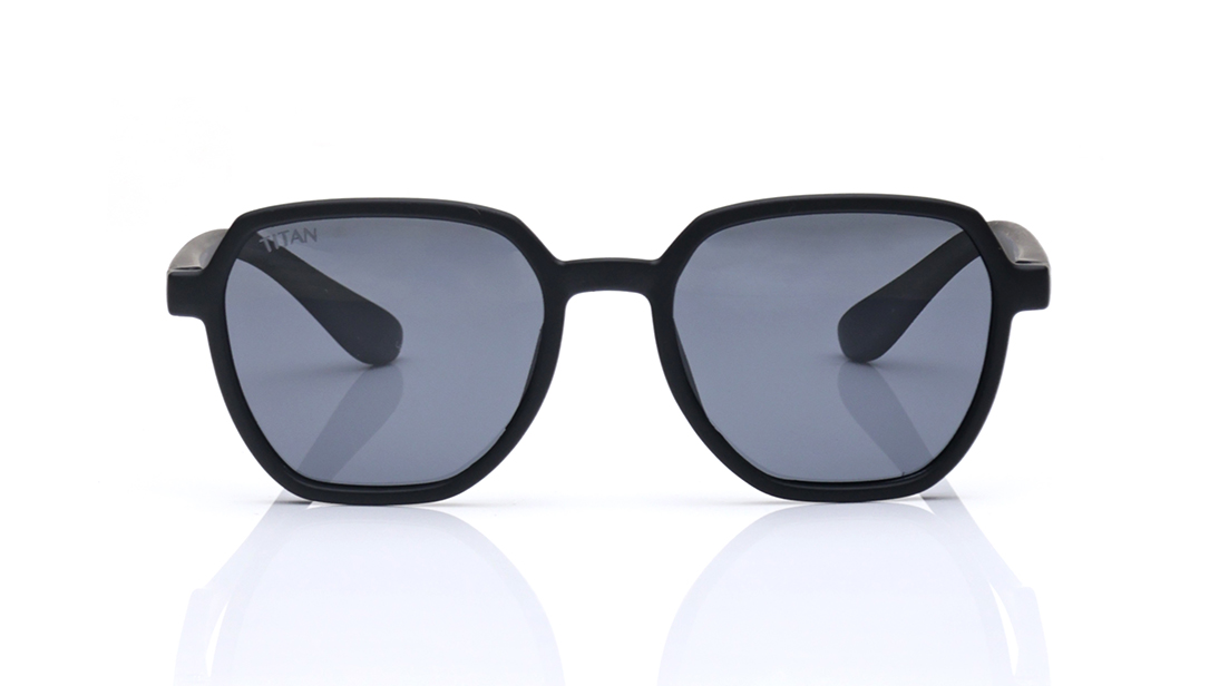Image 1 of Grey Geometric Sunglasses for Kids from Dash Available at Titan Eye+
