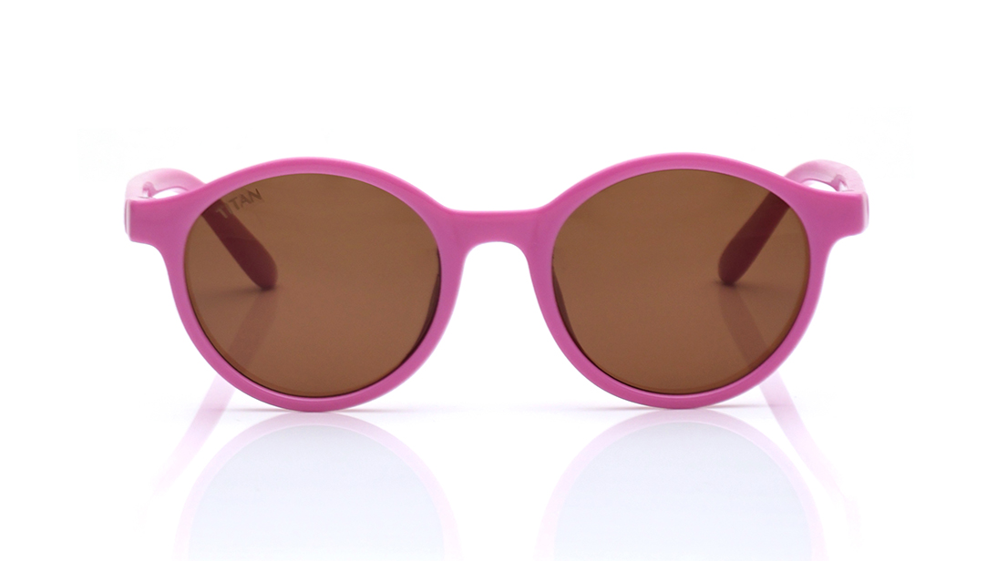 Image 1 of Brown Round Sunglasses for Kids from Dash Available at Titan Eye+