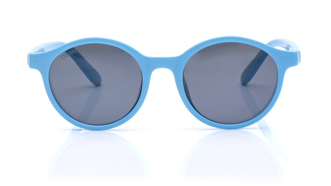 Image 1 of Grey Round Sunglasses for Kids from Dash Available at Titan Eye+