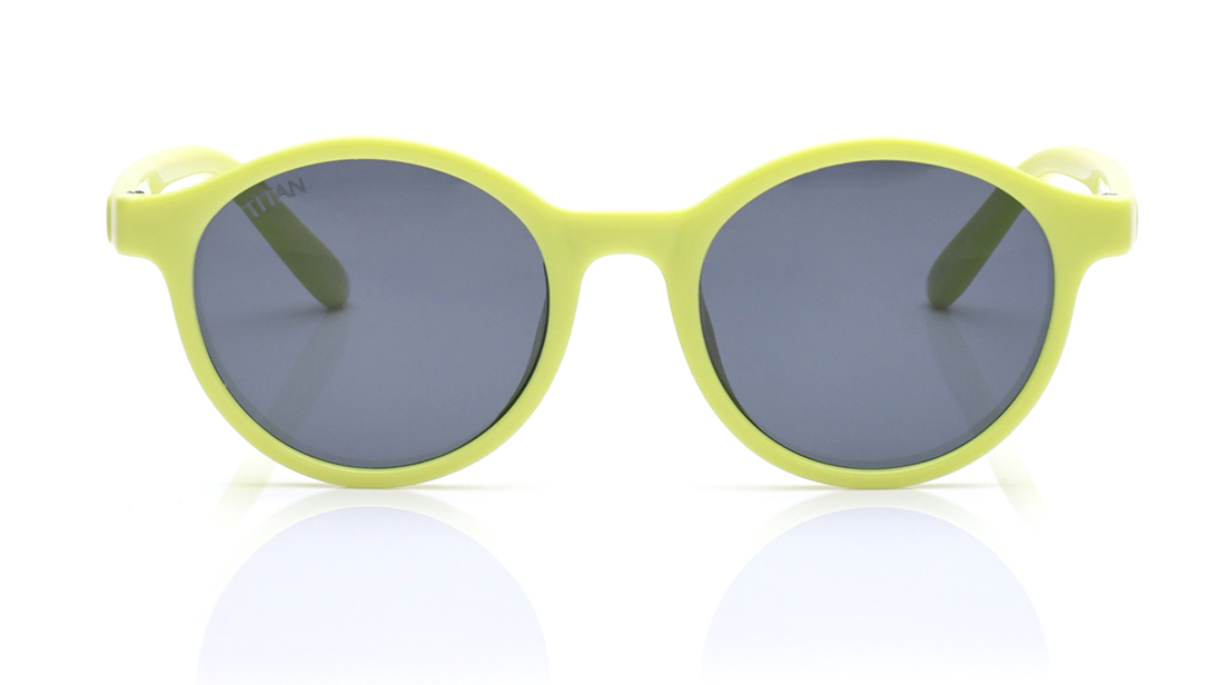 Image 1 of Grey Round Sunglasses for Kids from Dash Available at Titan Eye+