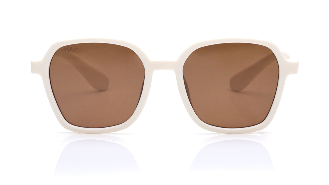 Image 1 of Brown Geometric Sunglasses for Kids from Dash Available at Titan Eye+