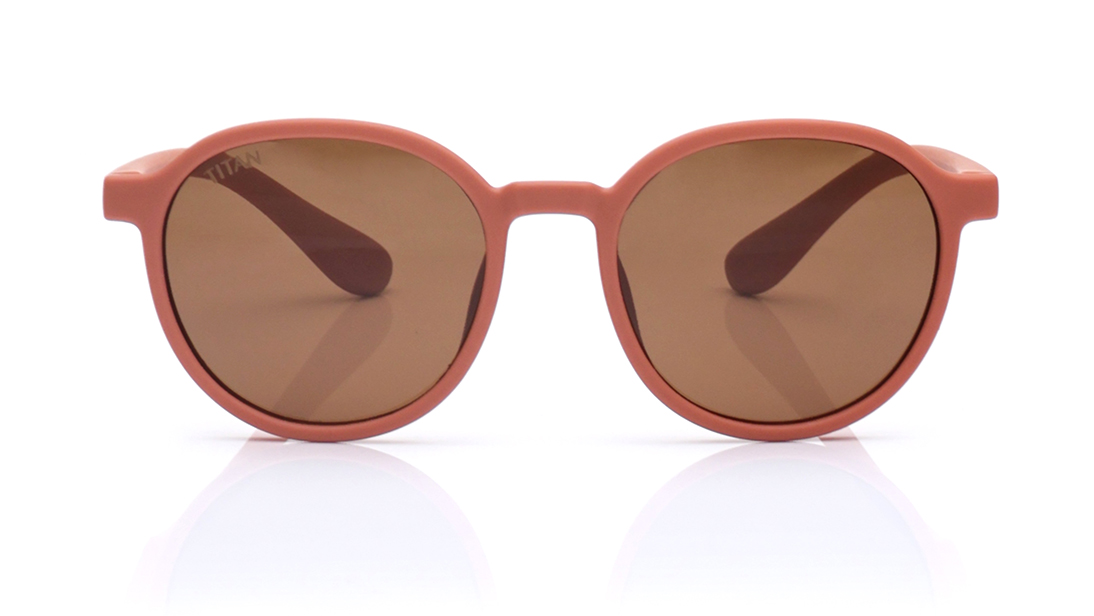 Image 1 of Brown Round Sunglasses for Kids from Dash Available at Titan Eye+