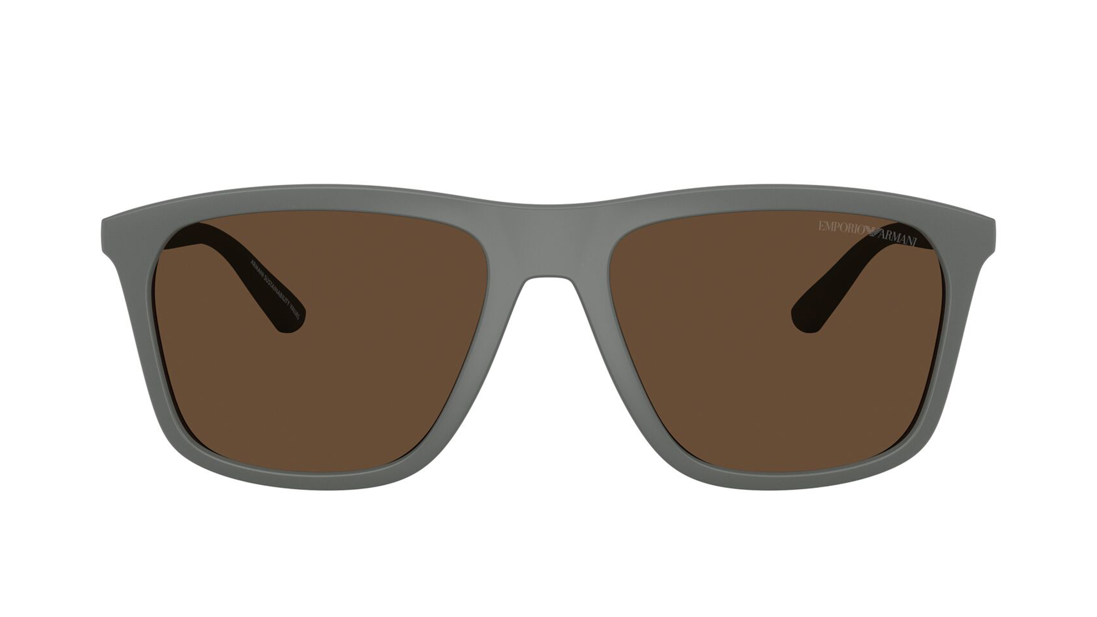Image 1 of Brown Square Sunglasses for Men from Emporio Armani Available at Titan Eye+