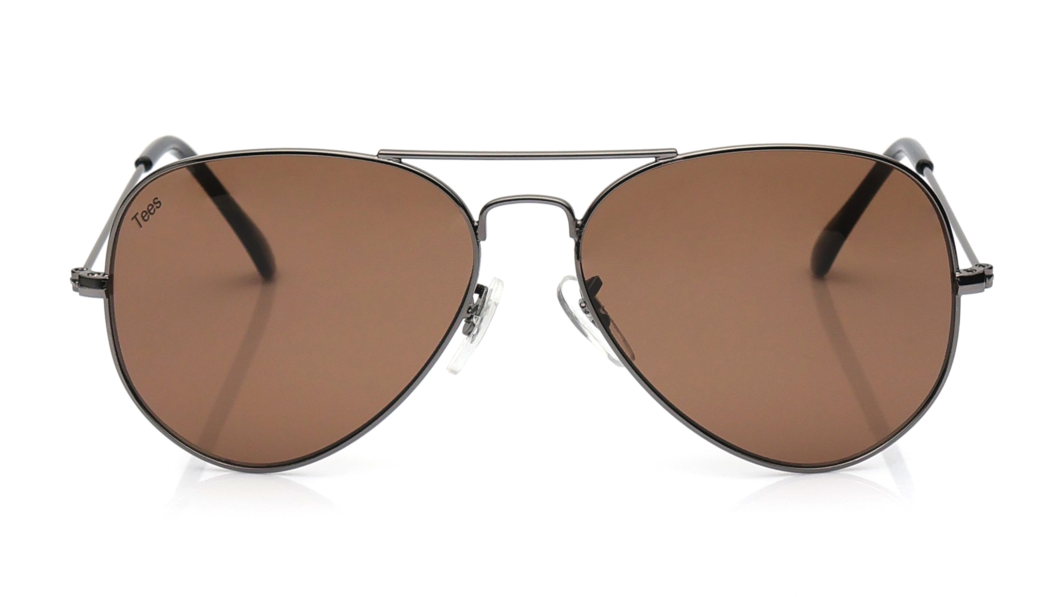 Image 1 of Brown Aviator Sunglasses for Men and Women from Tees By Fastrack Available at Titan Eye+