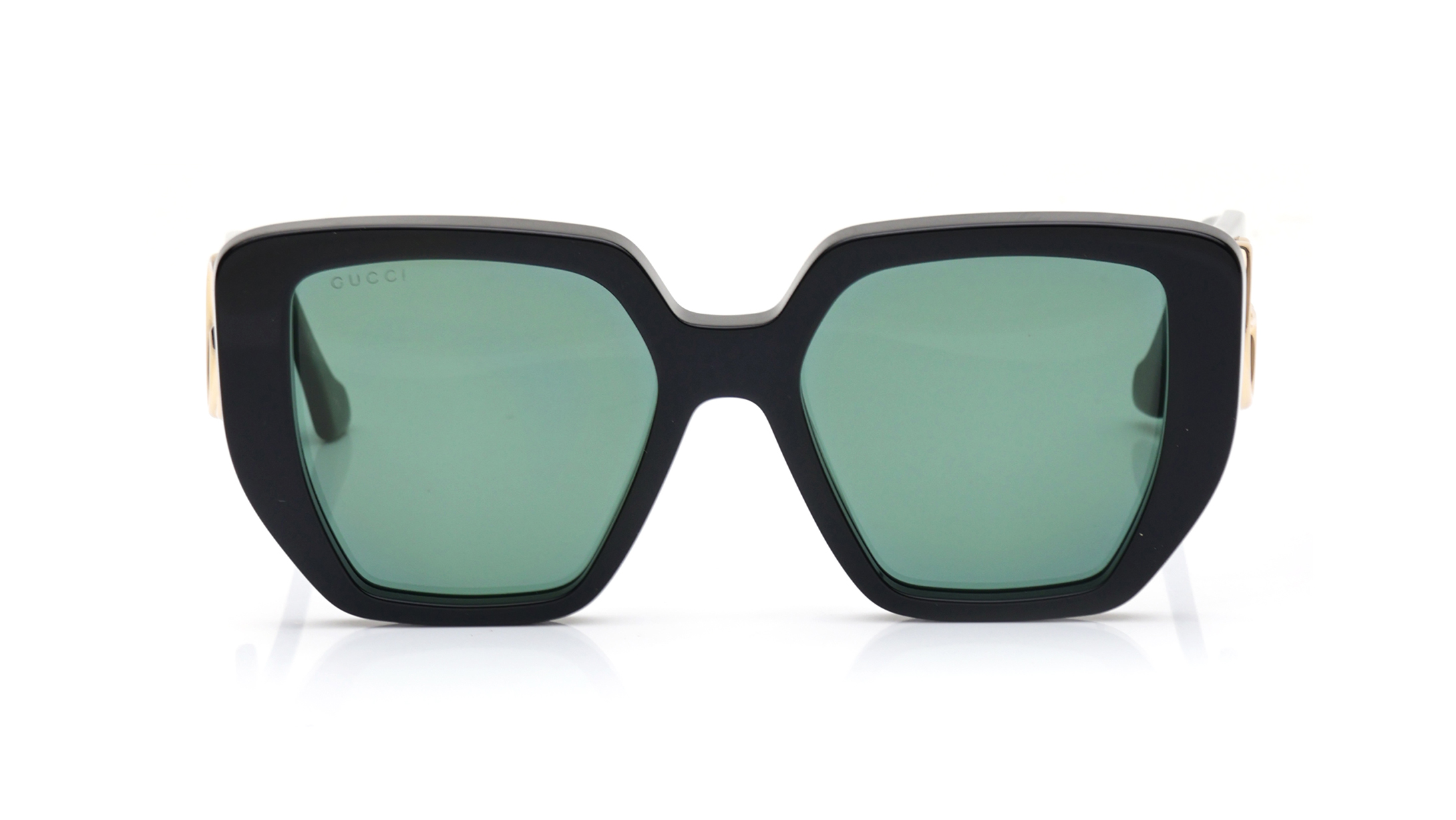 Image 1 of Green Rectangle Sunglasses for Women from Gucci Available at Titan Eye+