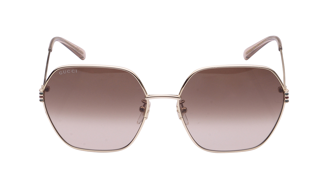 Image 1 of Brown Square Sunglasses for Women from Gucci Available at Titan Eye+