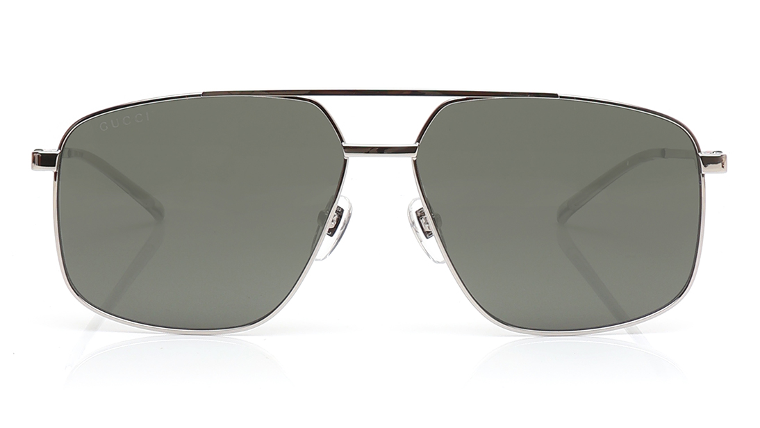 Image 1 of Grey Navigator Sunglasses for Men from Gucci Available at Titan Eye+
