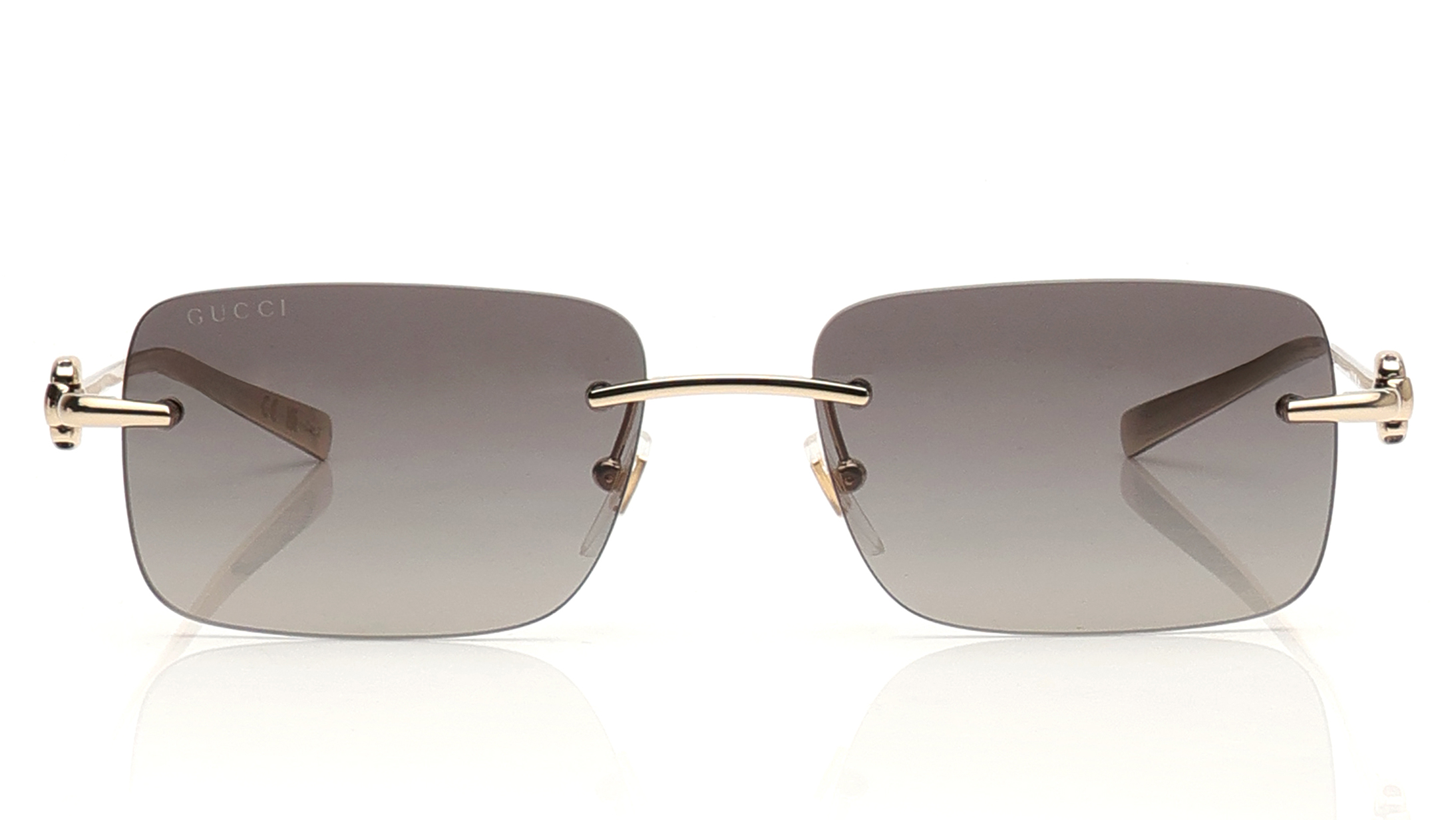 Image 1 of Grey Rectangle Eyeglasses for Men from Gucci Available at Titan Eye+