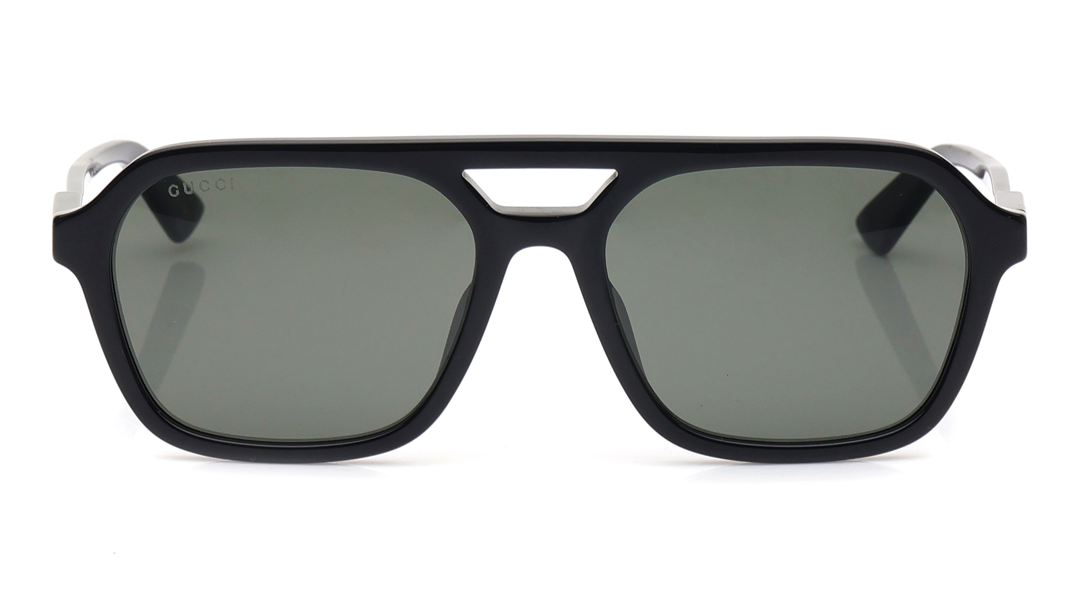 Image 1 of Grey Aviator Sunglasses for Men from Gucci Available at Titan Eye+