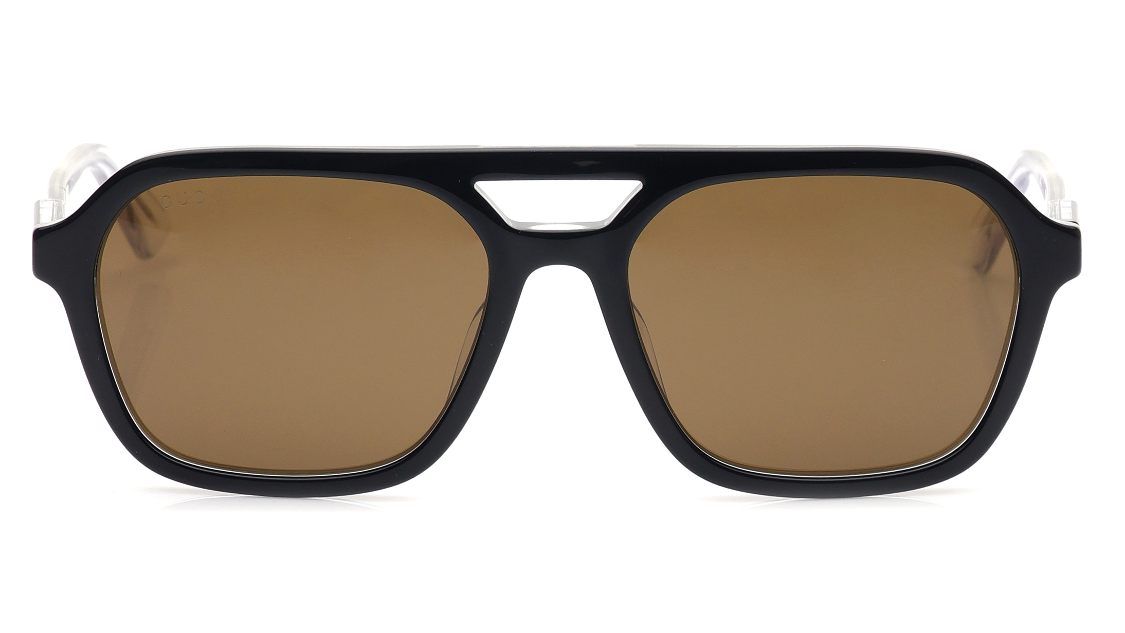 Image 1 of Brown Aviator Sunglasses for Men from Gucci Available at Titan Eye+