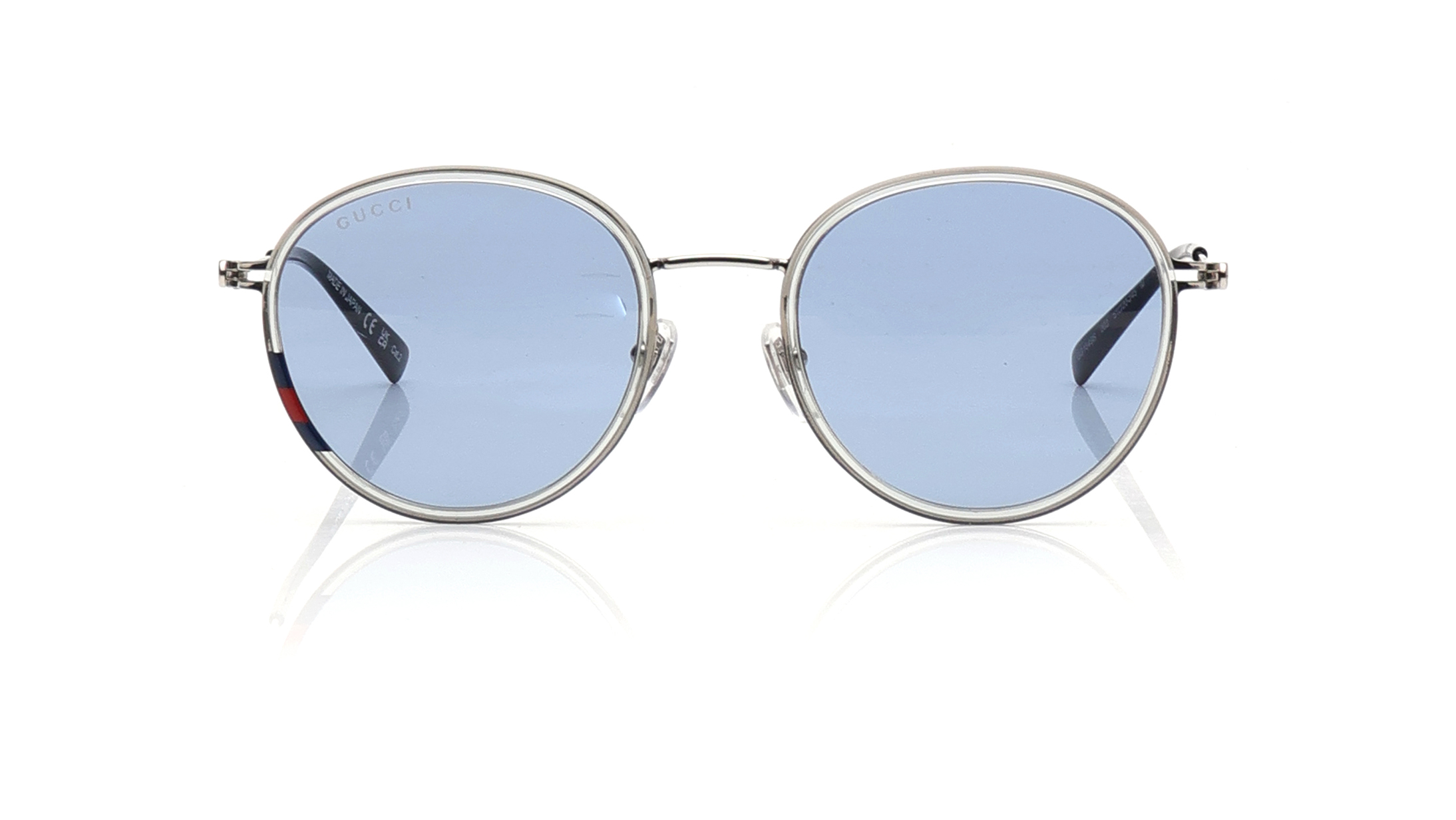 Image 1 of Blue Round Eyeglasses for Women from Gucci Available at Titan Eye+
