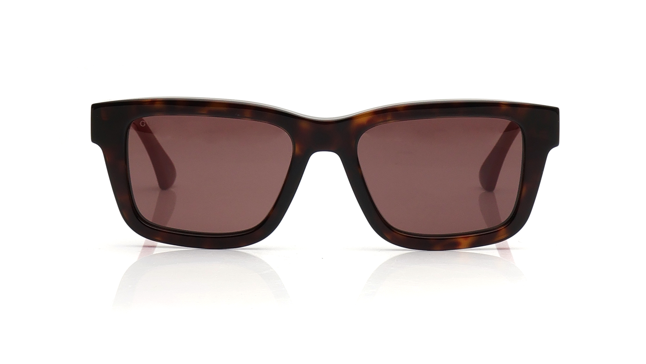 Image 1 of Brown Rectangle Sunglasses for Men from Gucci Available at Titan Eye+