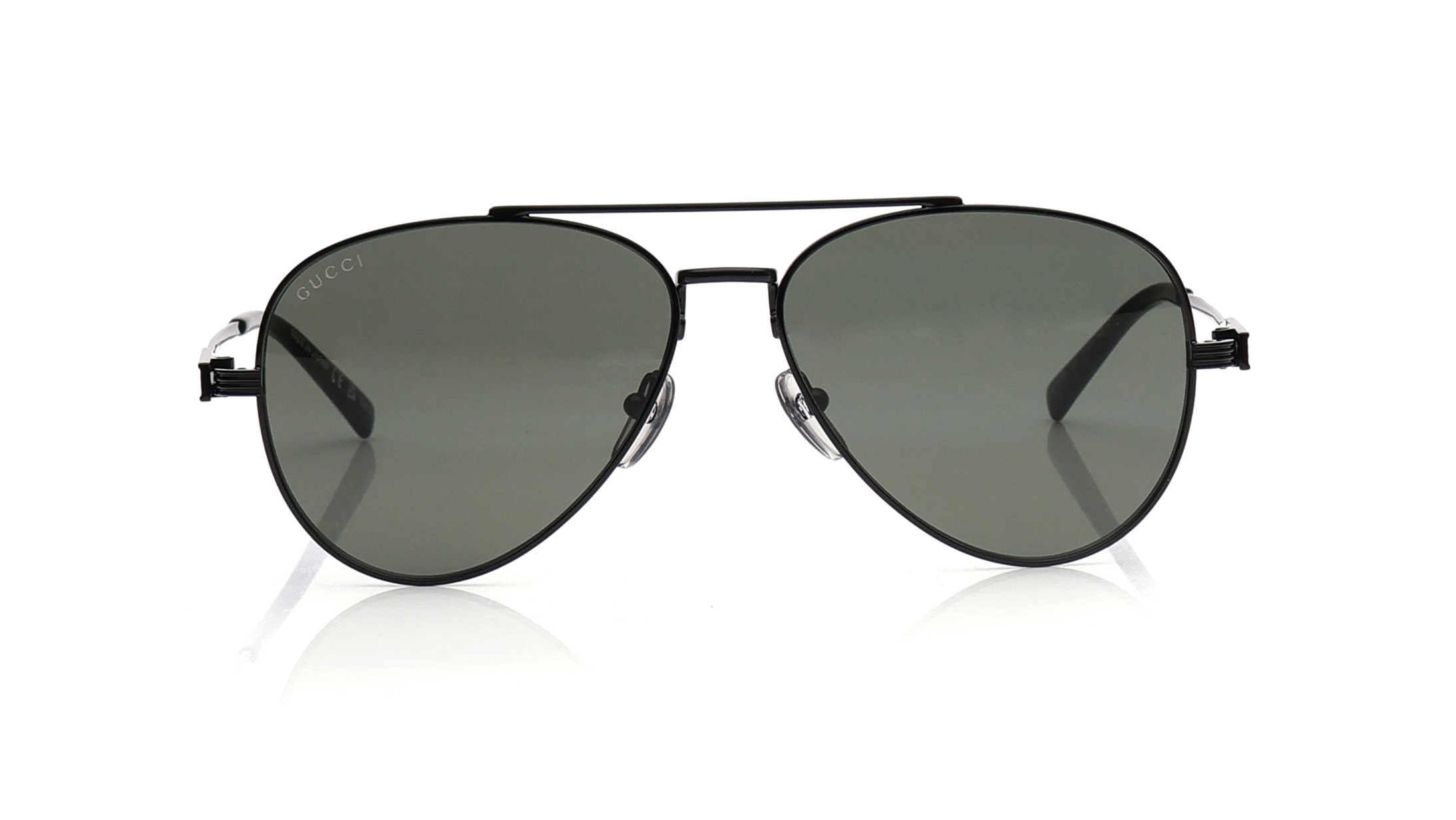 Image 1 of Grey Aviator Sunglasses for Men from Gucci Available at Titan Eye+
