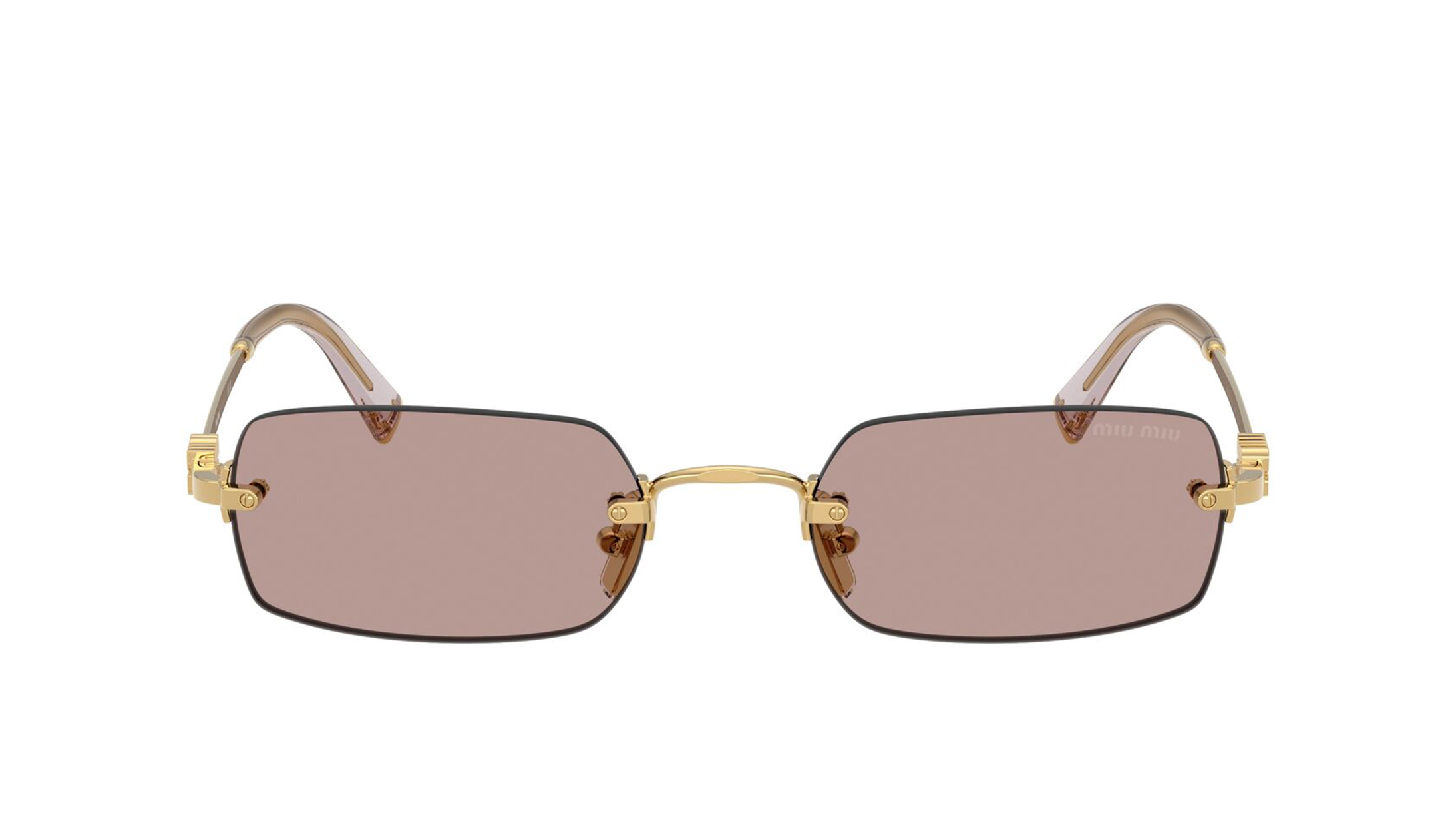Image 1 of Purple Rectangle Sunglasses for Women from Miu Miu Available at Titan Eye+