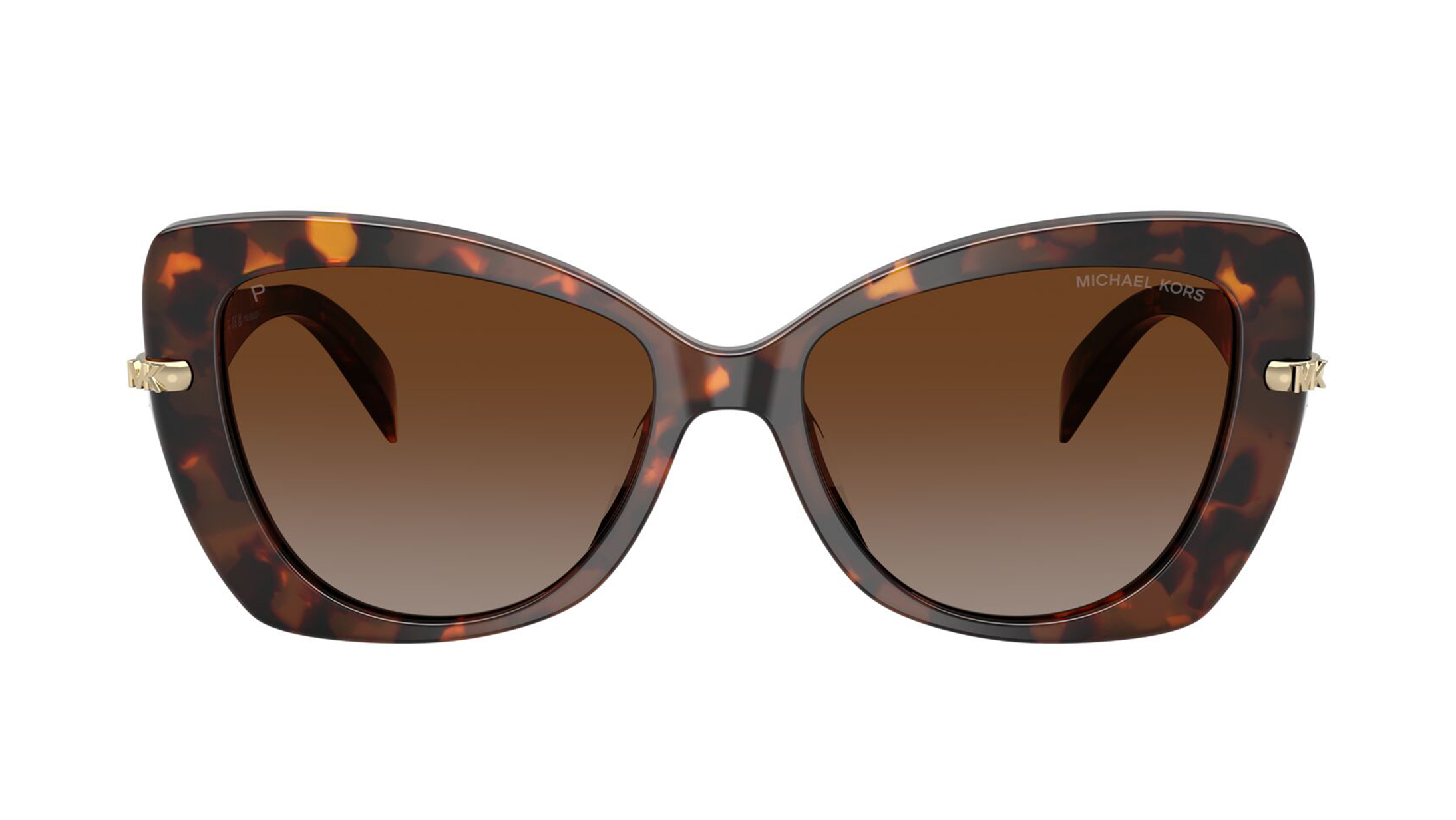 Image 1 of Brown Butterfly Sunglasses for Women from Michael Kors Available at Titan Eye+