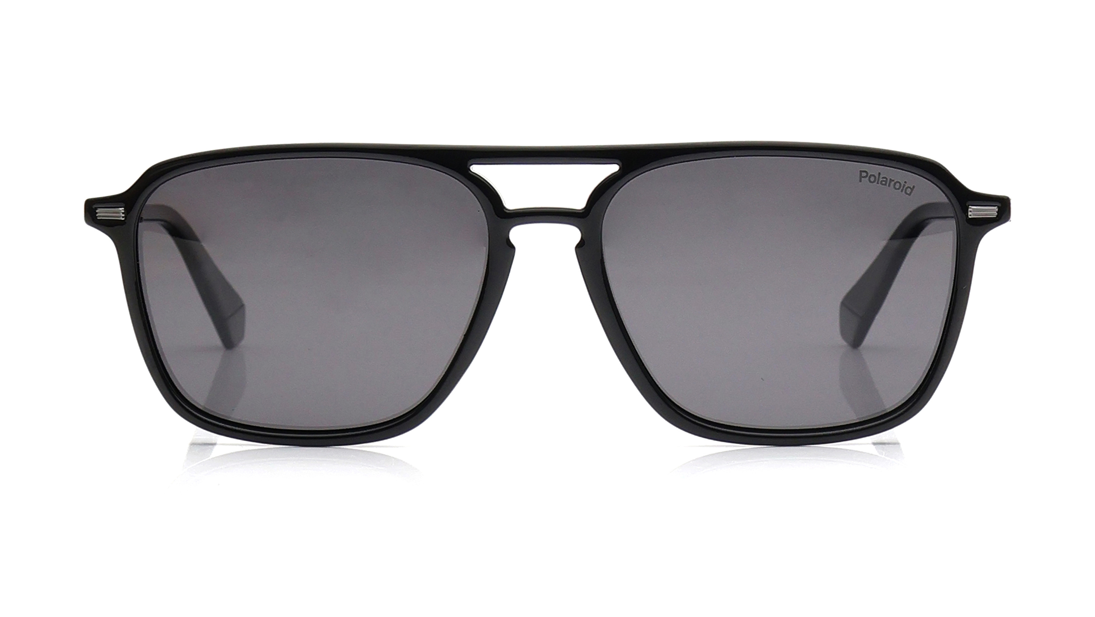 Image 1 of Grey Rectangle Eyeglasses for Men from Polaroid Available at Titan Eye+
