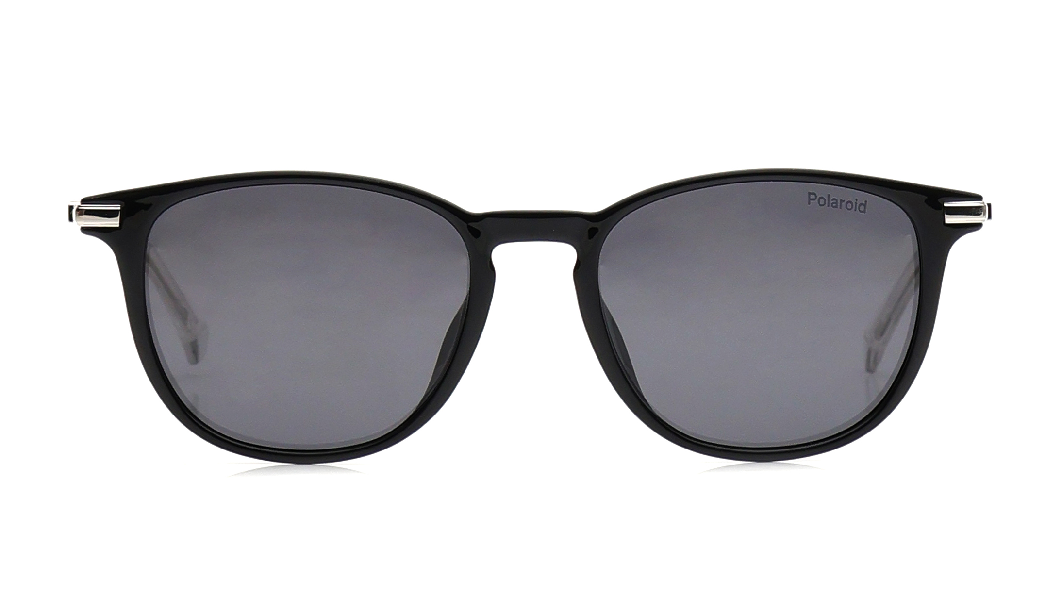 Image 1 of Grey Rectangle Polarized Sunglasses for Men from Polaroid Available at Titan Eye+