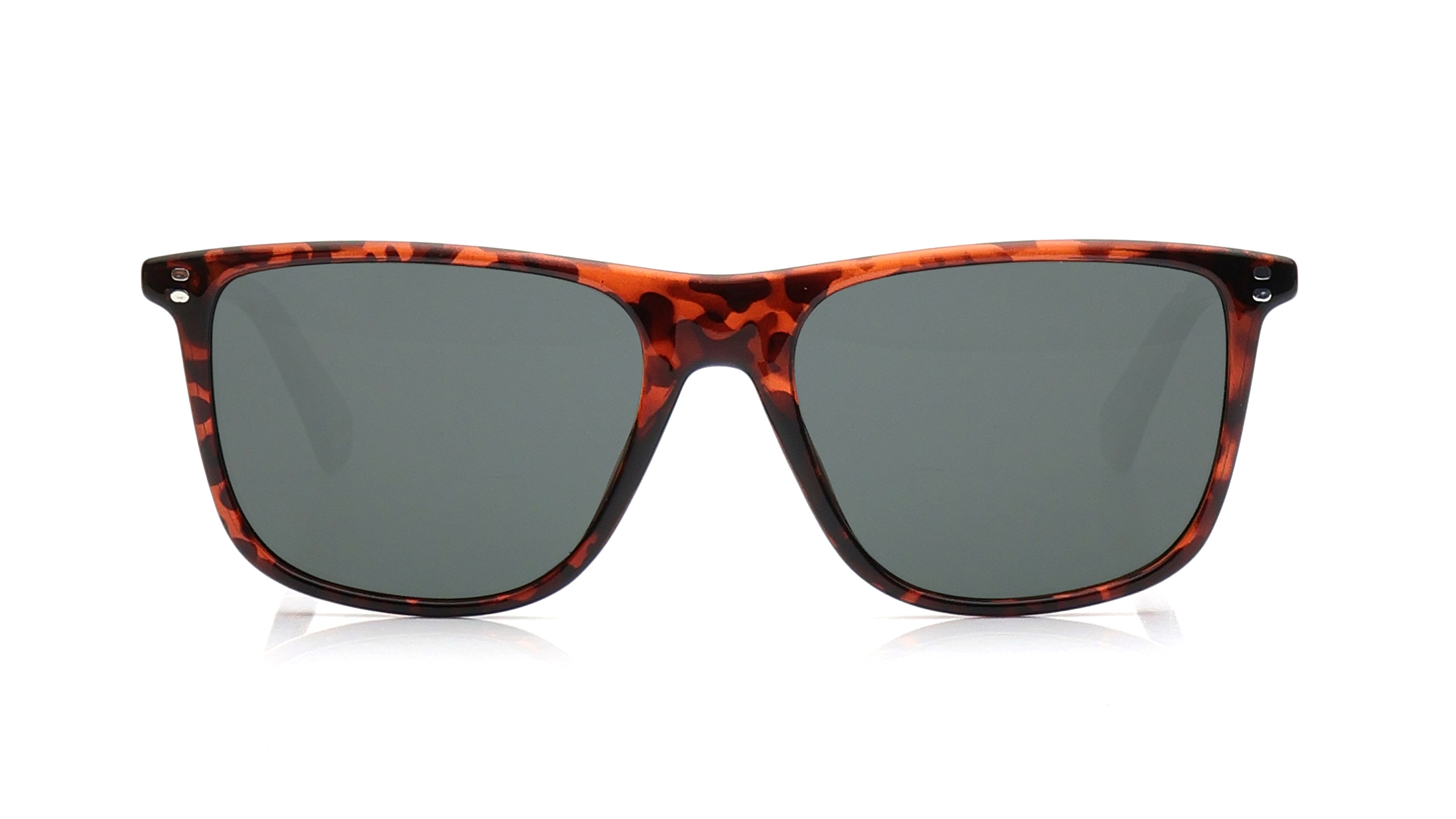 Image 1 of Green Rectangle Polarized Sunglasses for Men from Polaroid Available at Titan Eye+