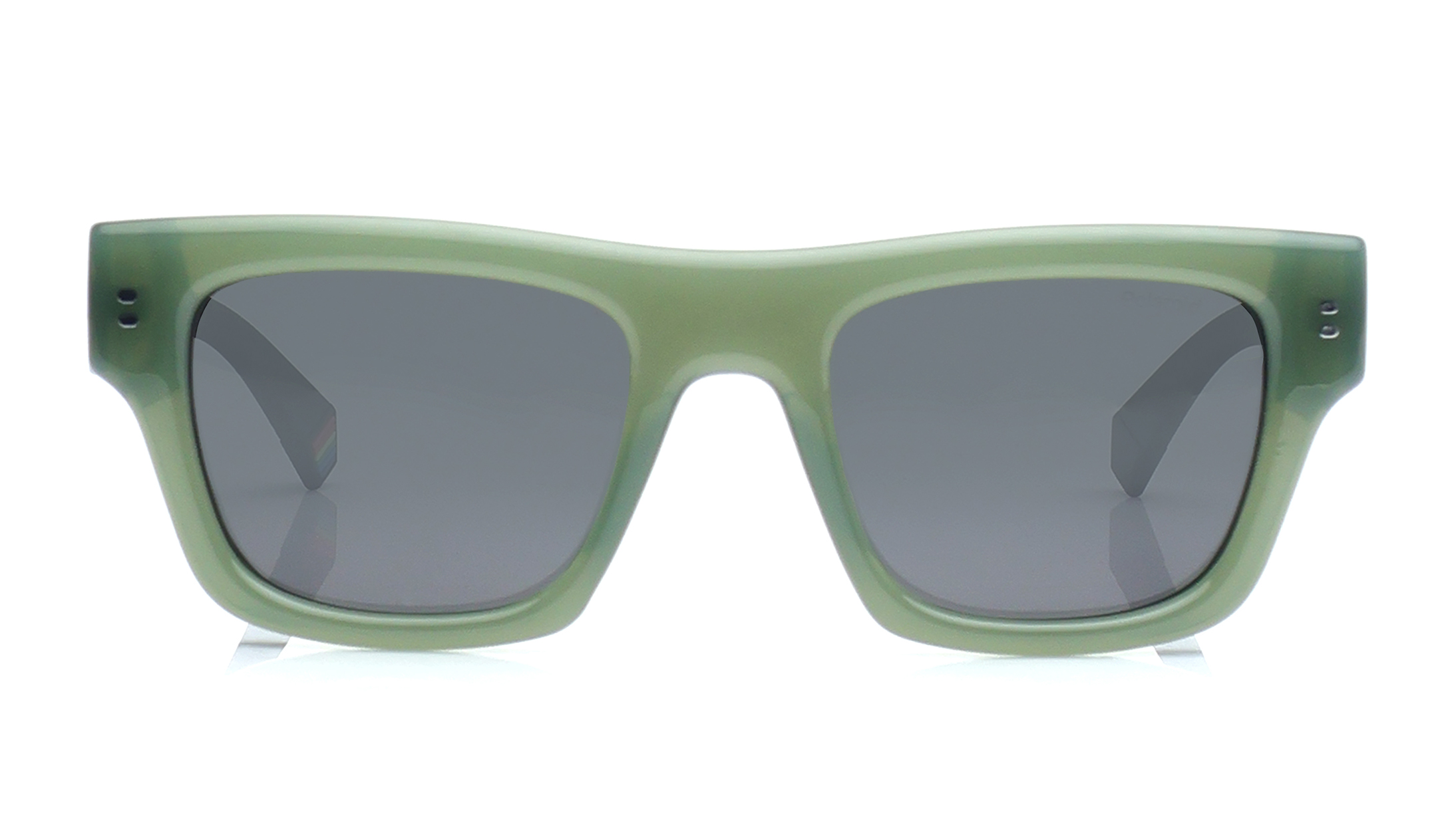 Image 1 of Grey Rectangle Sunglasses for Men from Polaroid Available at Titan Eye+
