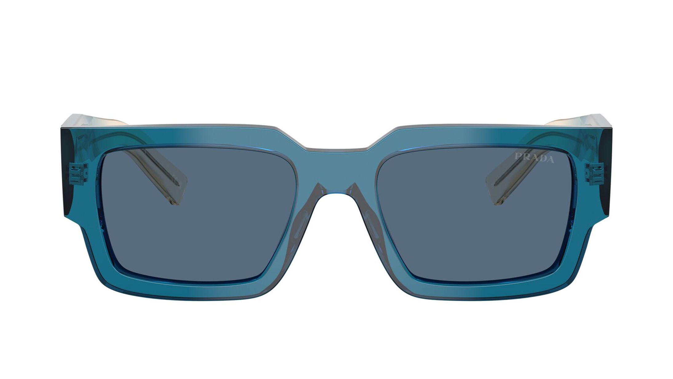 Image 1 of Blue Rectangle Sunglasses for Men from Prada Available at Titan Eye+