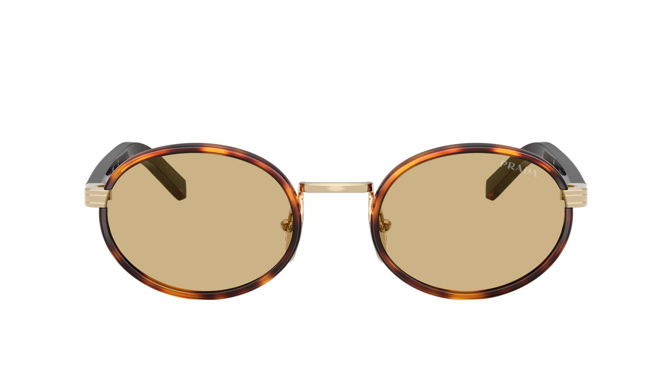 Image 1 of Yellow Oval Sunglasses for Women from Prada Available at Titan Eye+