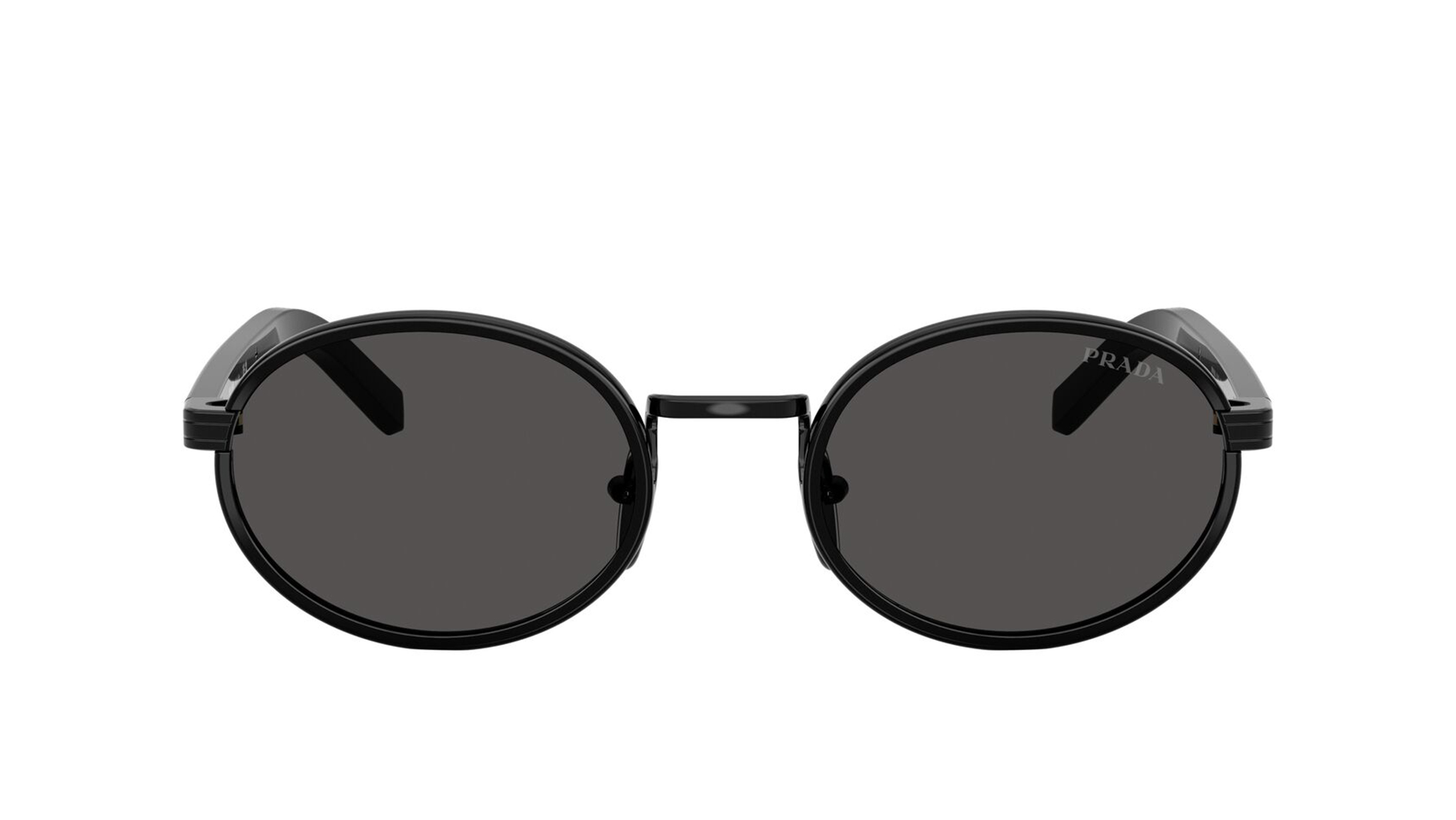 Image 1 of Grey Oval Sunglasses for Women from Prada Available at Titan Eye+