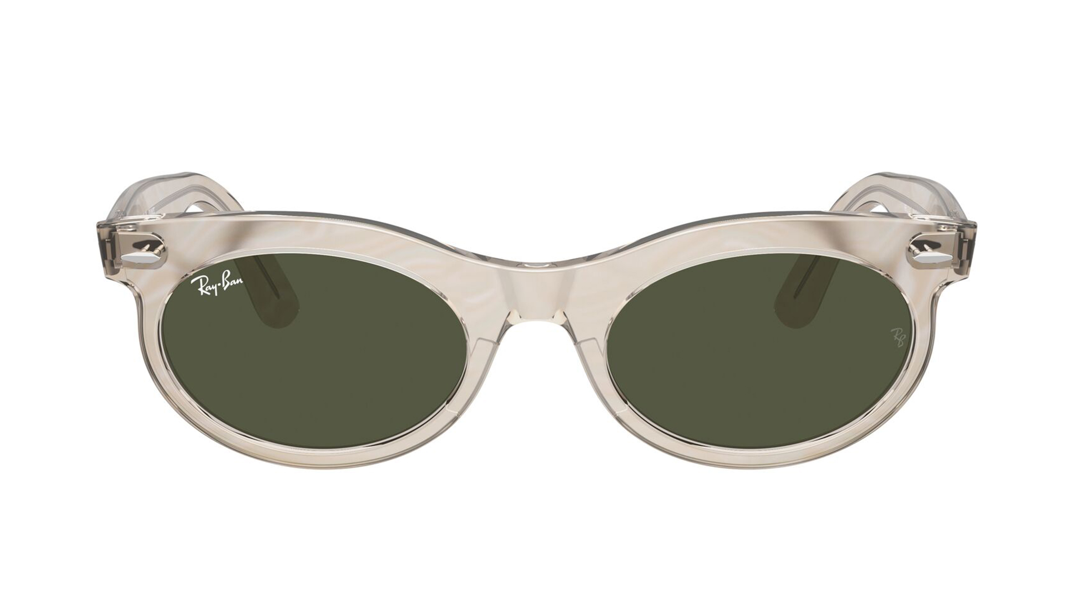 Image 1 of Green Oval Sunglasses for Men and Women from Rayban Available at Titan Eye+