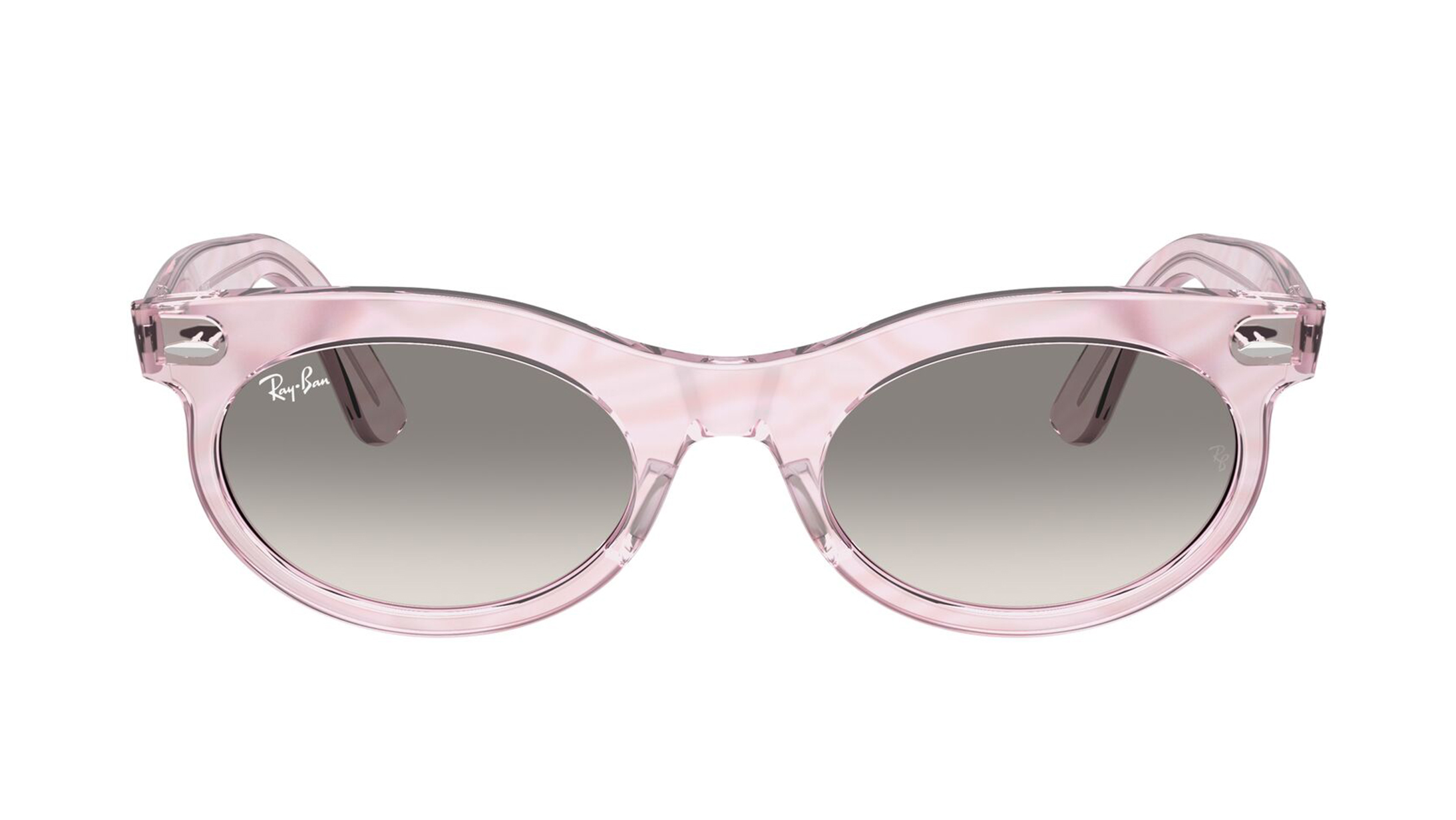Image 1 of Grey Oval Sunglasses for Men and Women from Rayban Available at Titan Eye+