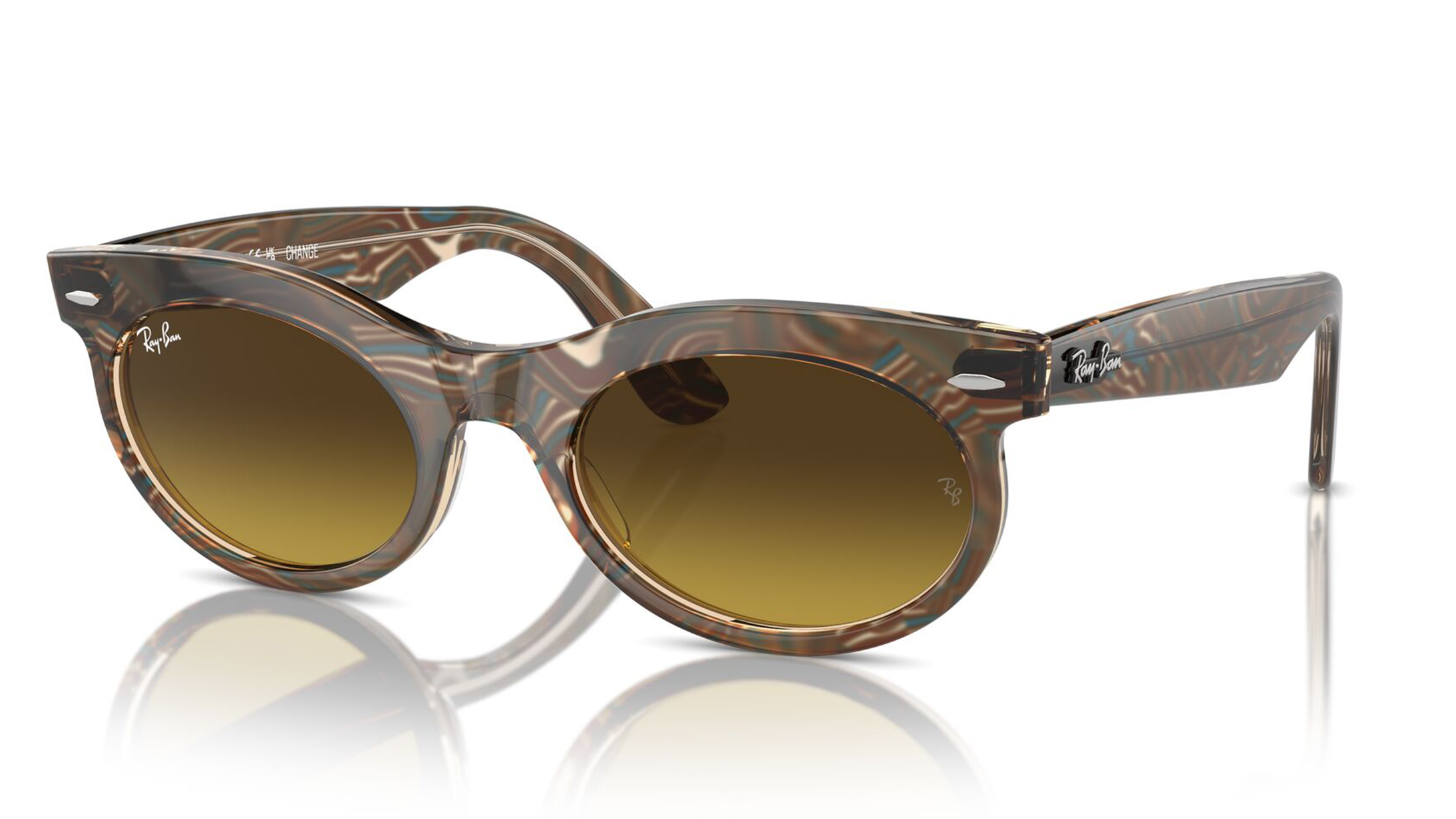 Image 3 of Brown Oval Sunglasses for Men and Women from Rayban Available at Titan Eye+