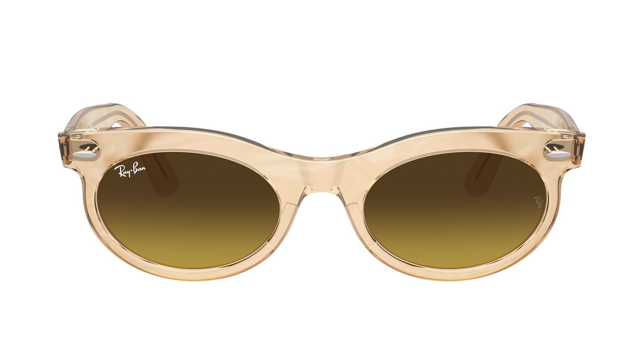 Image 1 of Brown Oval Sunglasses for Men and Women from Rayban Available at Titan Eye+