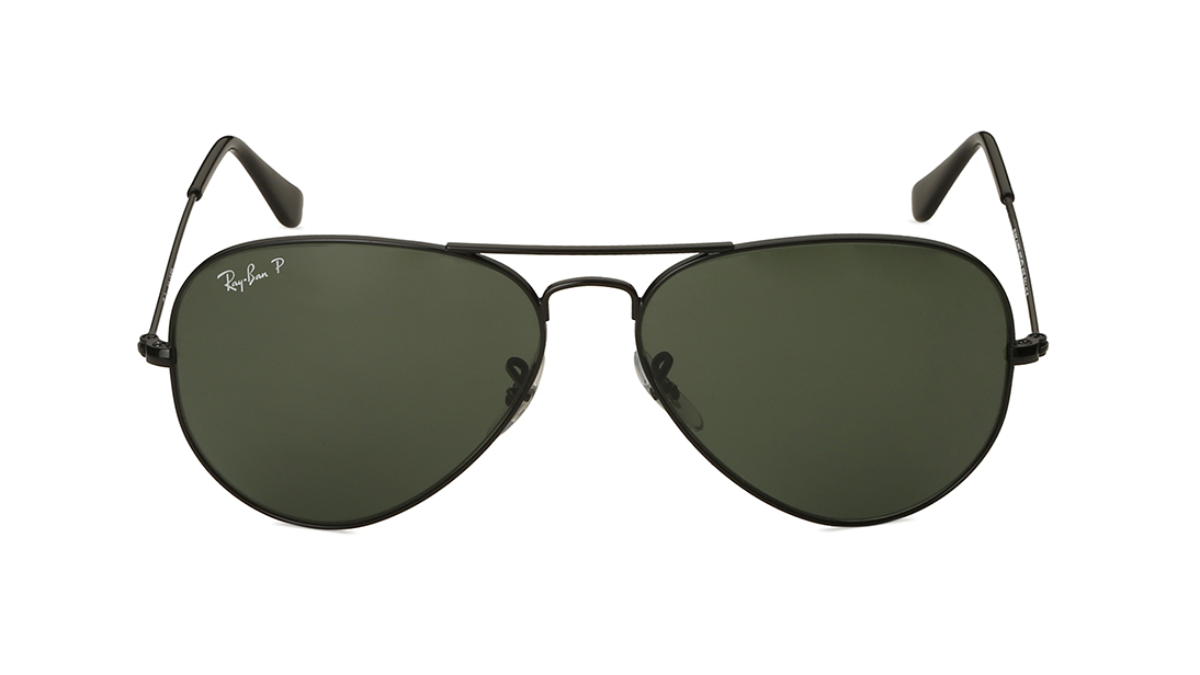 Image 1 of Green Aviator Sunglasses for Men and Women from Rayban Available at Titan Eye+