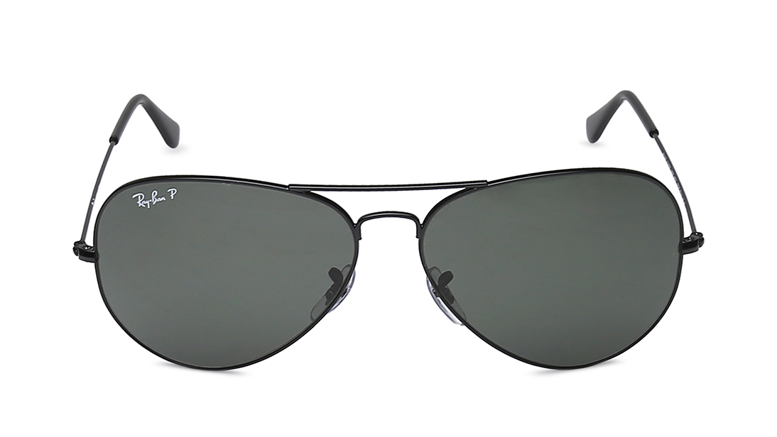 Image 1 of Green Aviator Sunglasses for Men and Women from Rayban Available at Titan Eye+