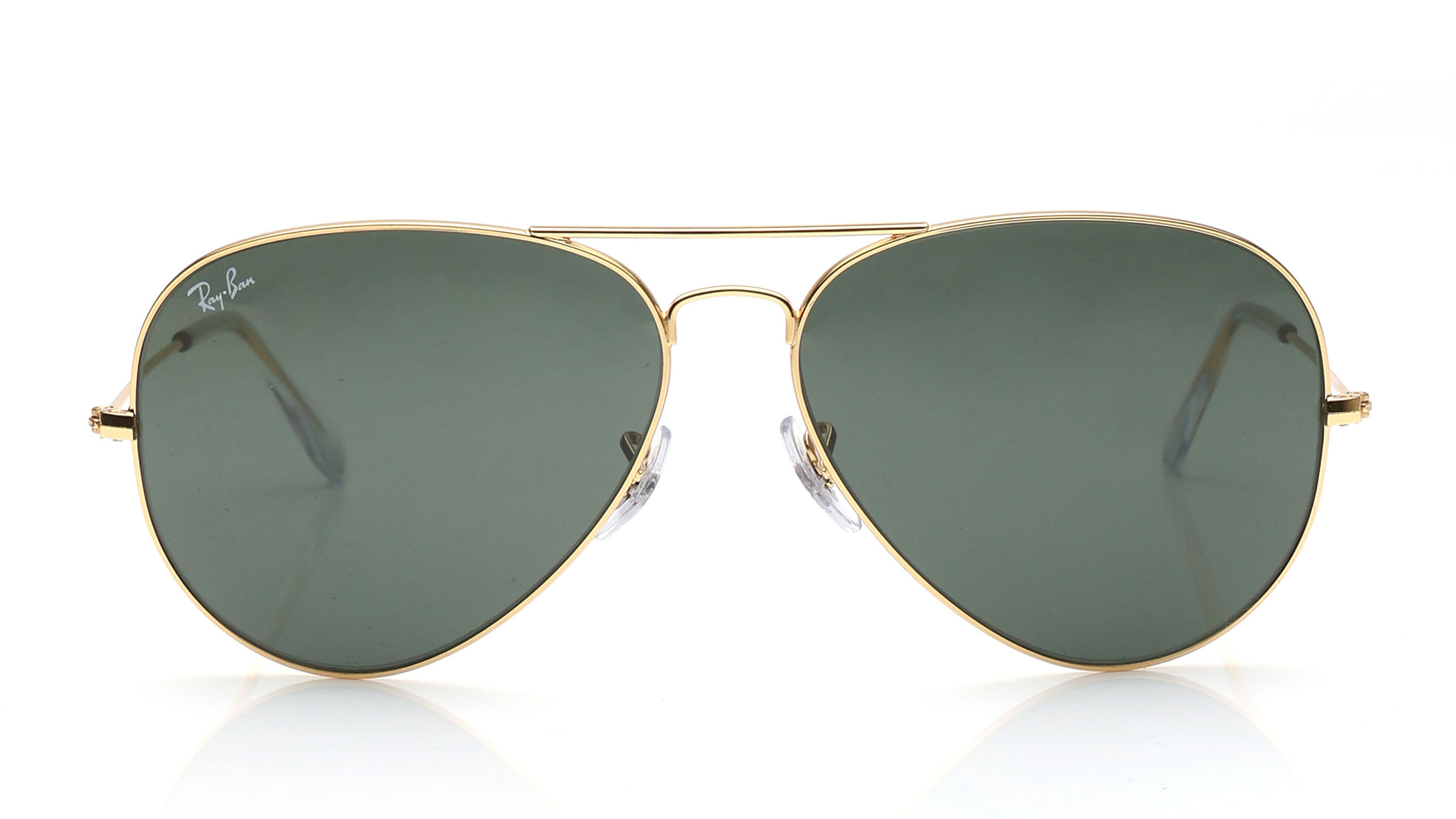 Image 1 of Green Aviator Sunglasses for Men and Women from Rayban Available at Titan Eye+