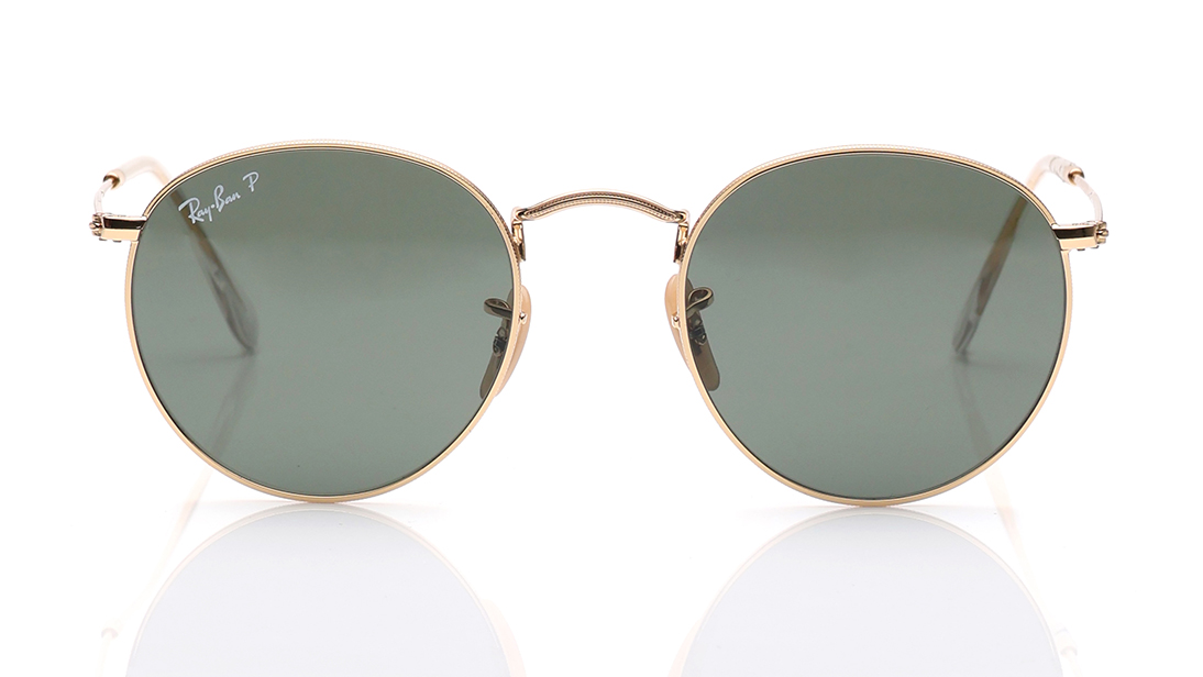 Image 1 of Gold Round Sunglasses for Men from Rayban Available at Titan Eye+