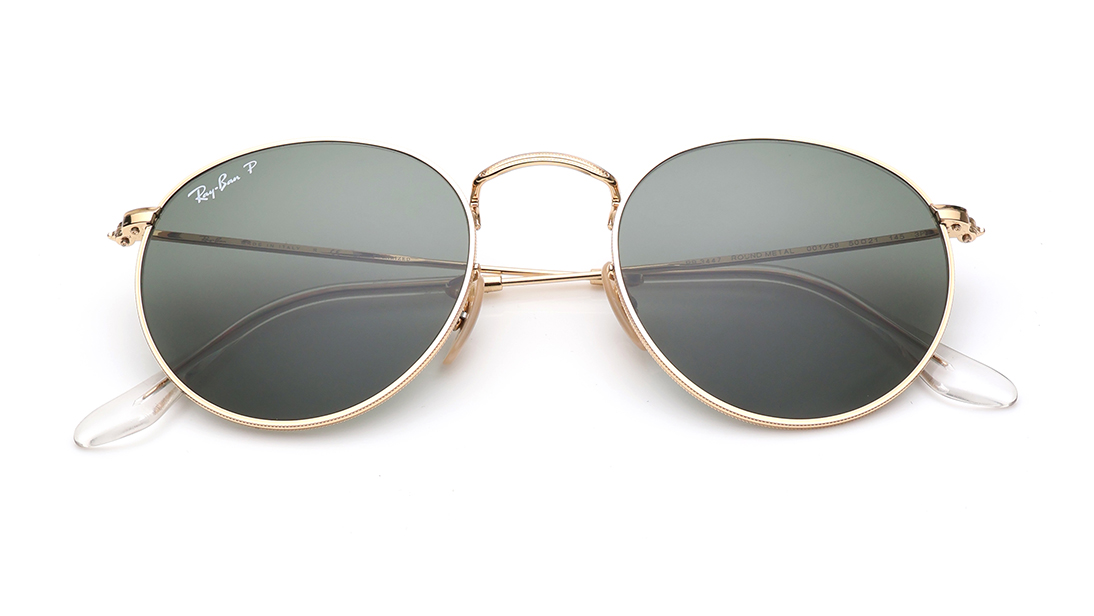Image 6 of Gold Round Sunglasses for Men from Rayban Available at Titan Eye+