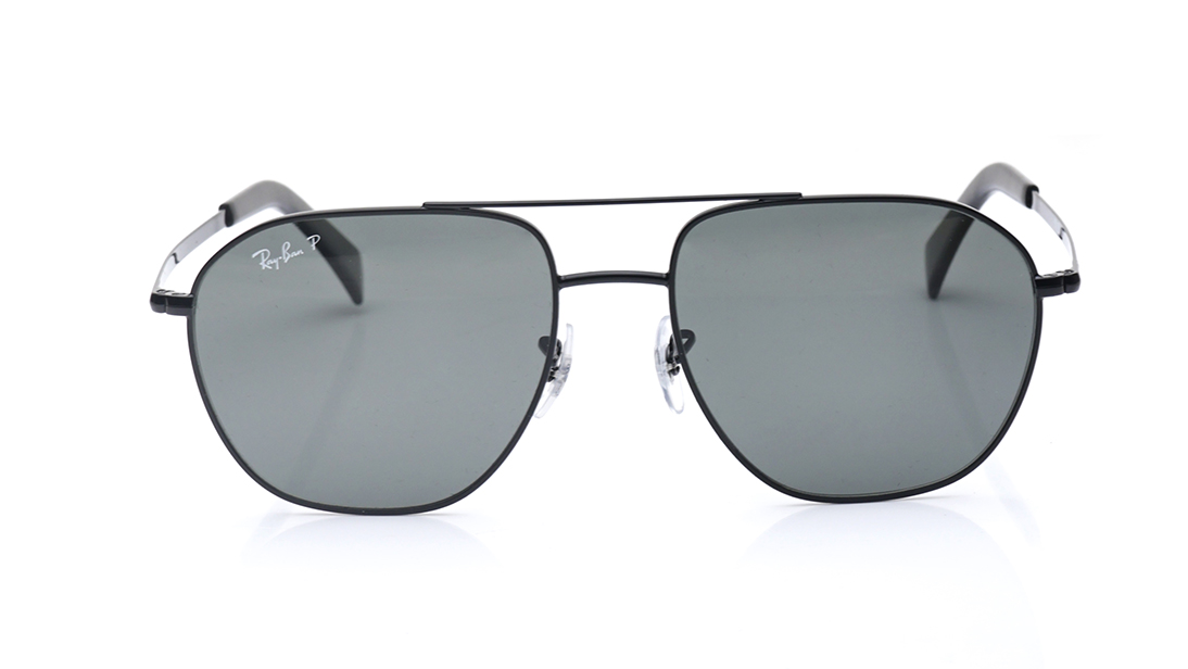 Image 1 of Black Irregular Polarized Sunglasses for Men and Women from Rayban Available at Titan Eye+